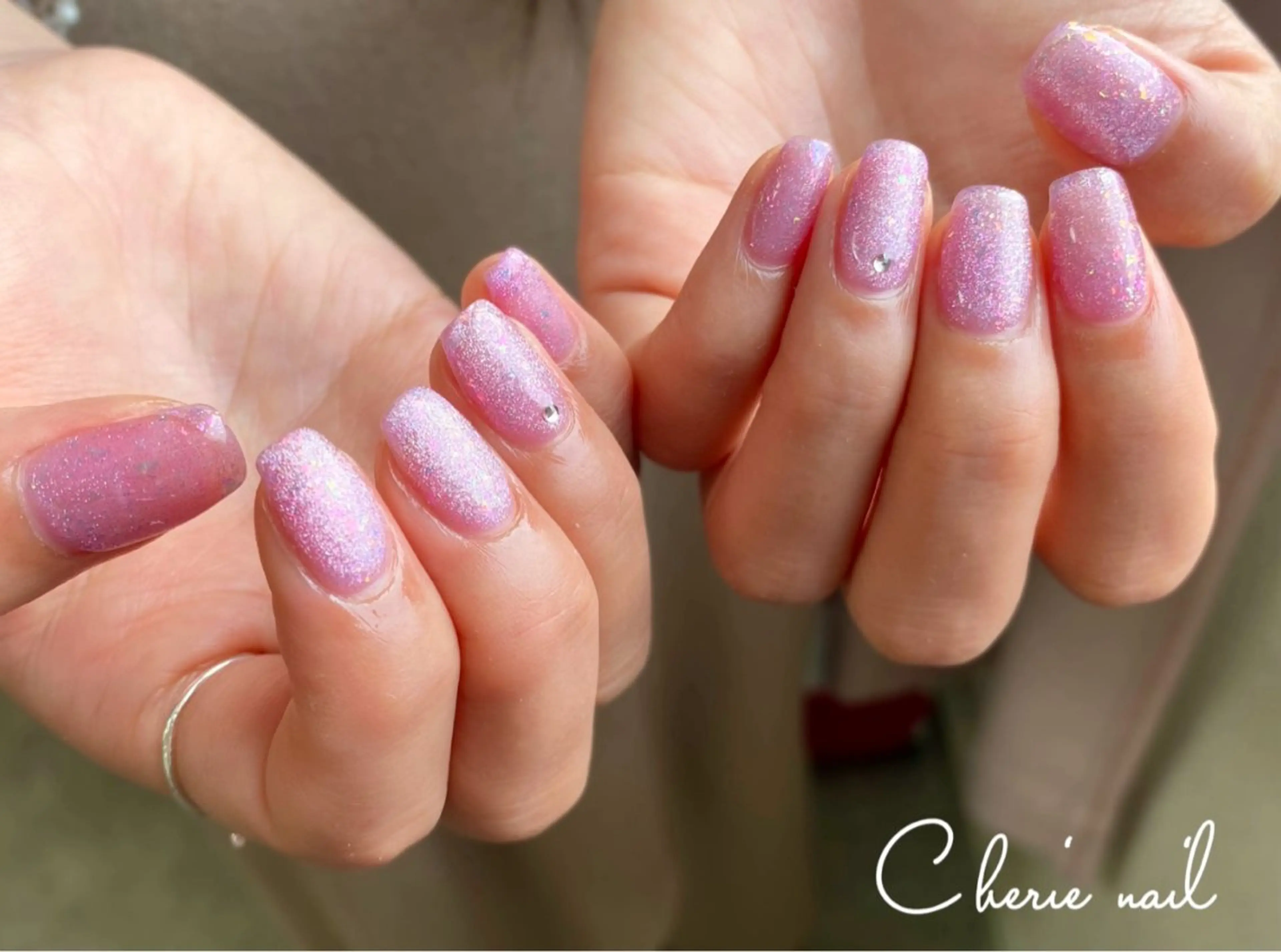 ネイル フラッシュネイル ジェルネイル キラキラネイル マグネットネイル オフィスネイル ハンドネイル Cherienail yunaのネイルデザイン