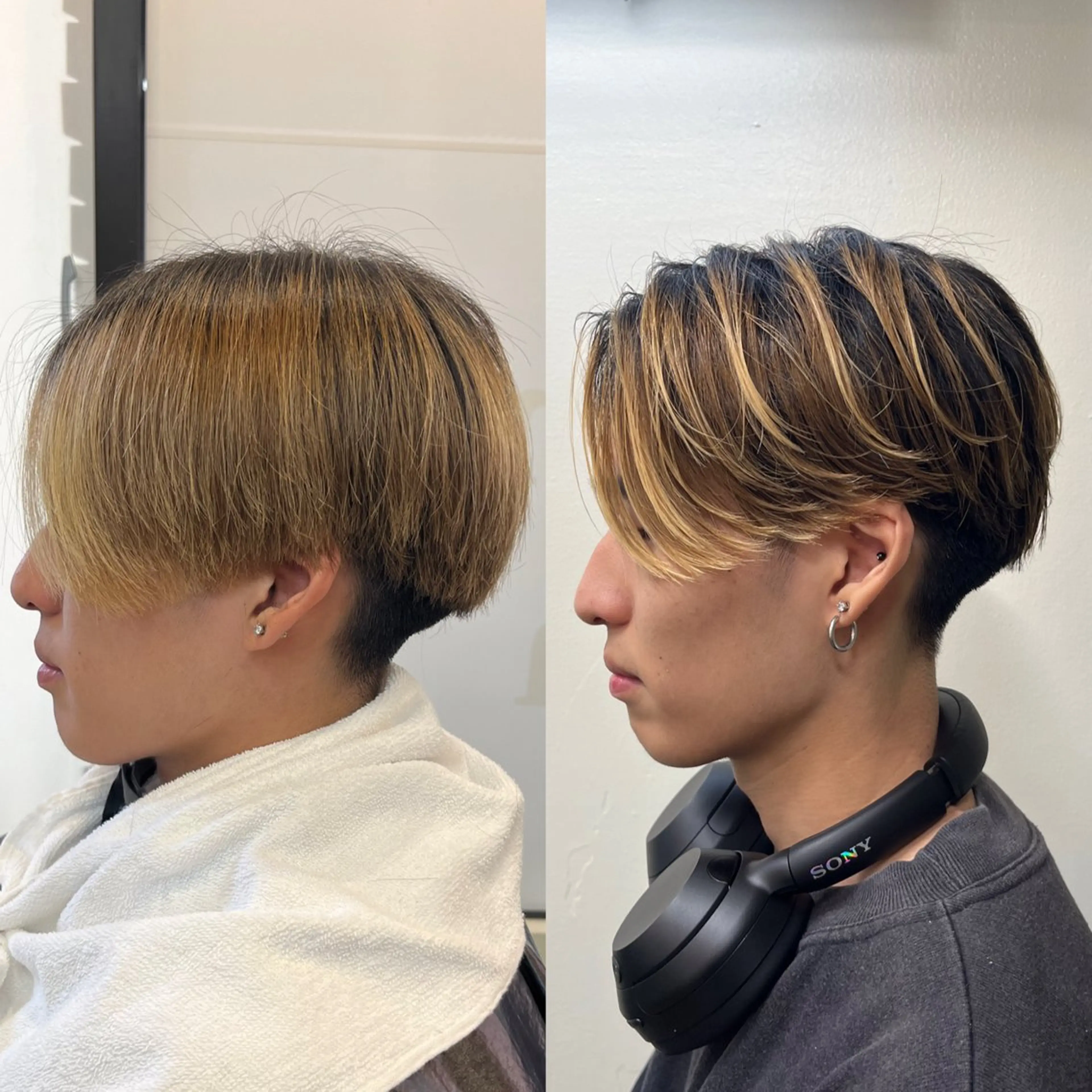 ショート パーマ メンズ メンズバレイヤージュ メンズブリーチ メンズパーマ レイヤーカット ニュアンスパーマ カット パーマ 韓国風メンズ/毛流れ ヘアなら須田龍世のヘアスタイル