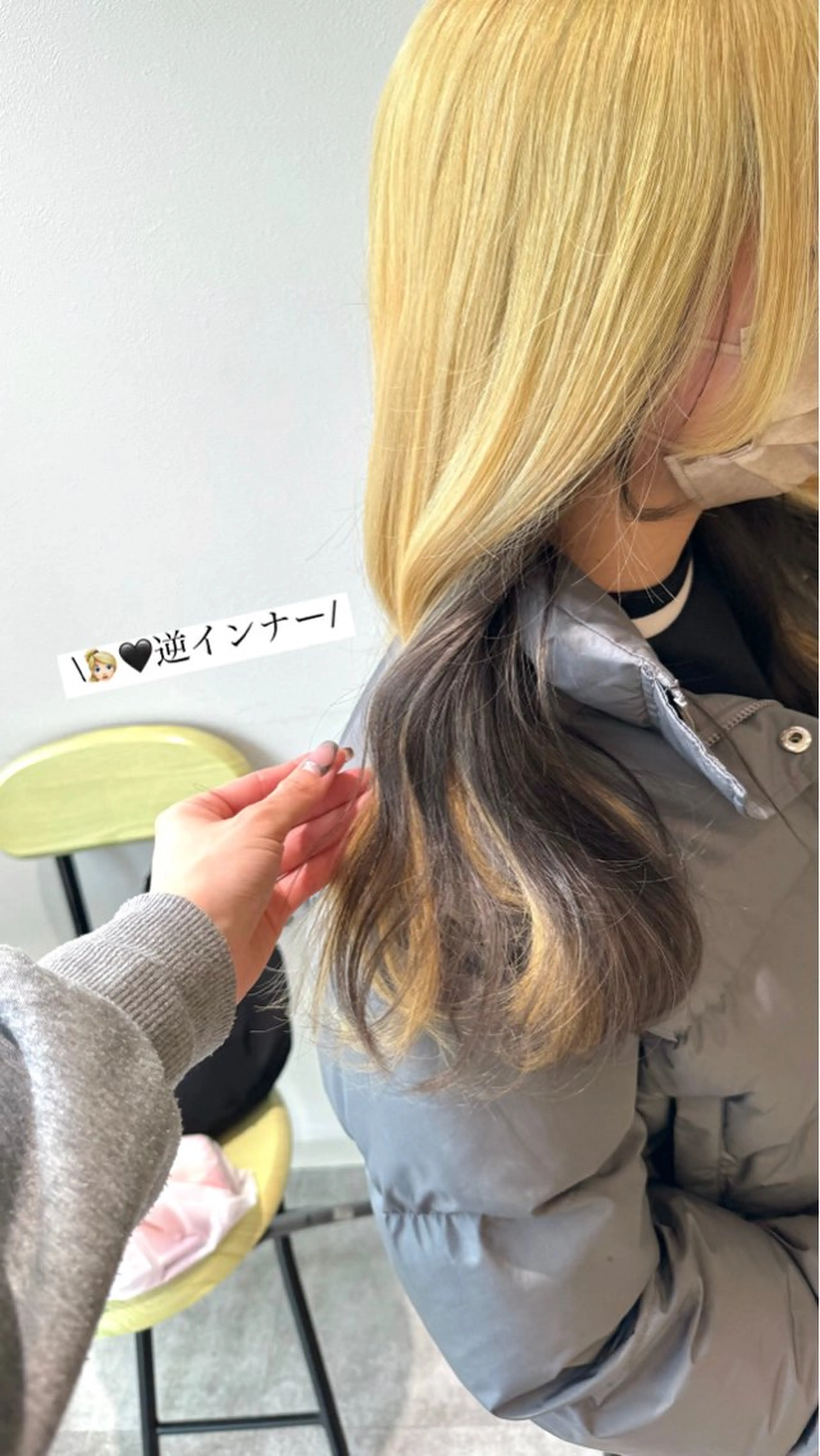 ロング カラー 黒髪 ブロンド デザインカラー カット ヘアカラー オスズ 🎀´-のヘアスタイル