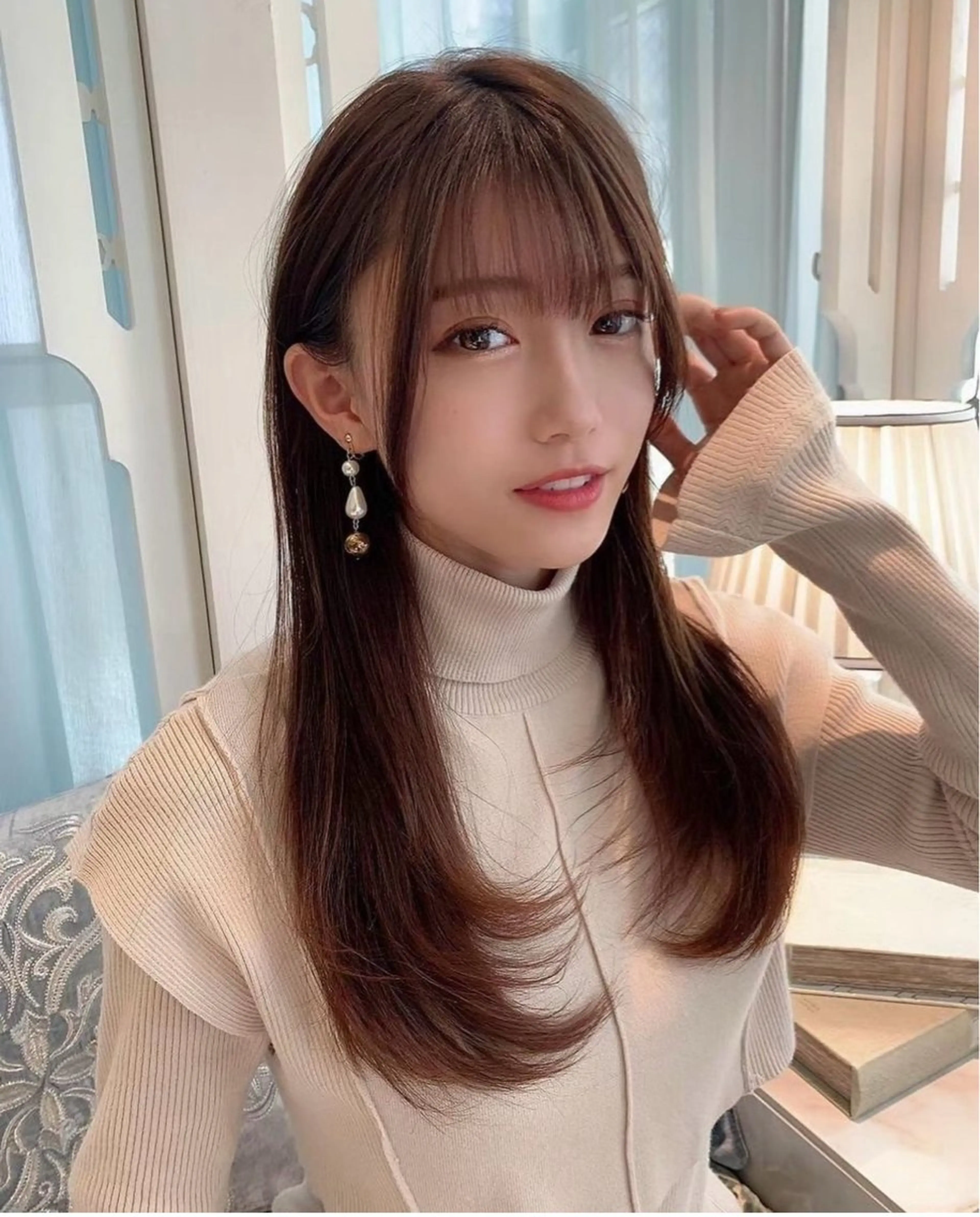 ロング カラー ❤️ブリーチなし💚 ダブルカラー平野実花のヘアスタイル