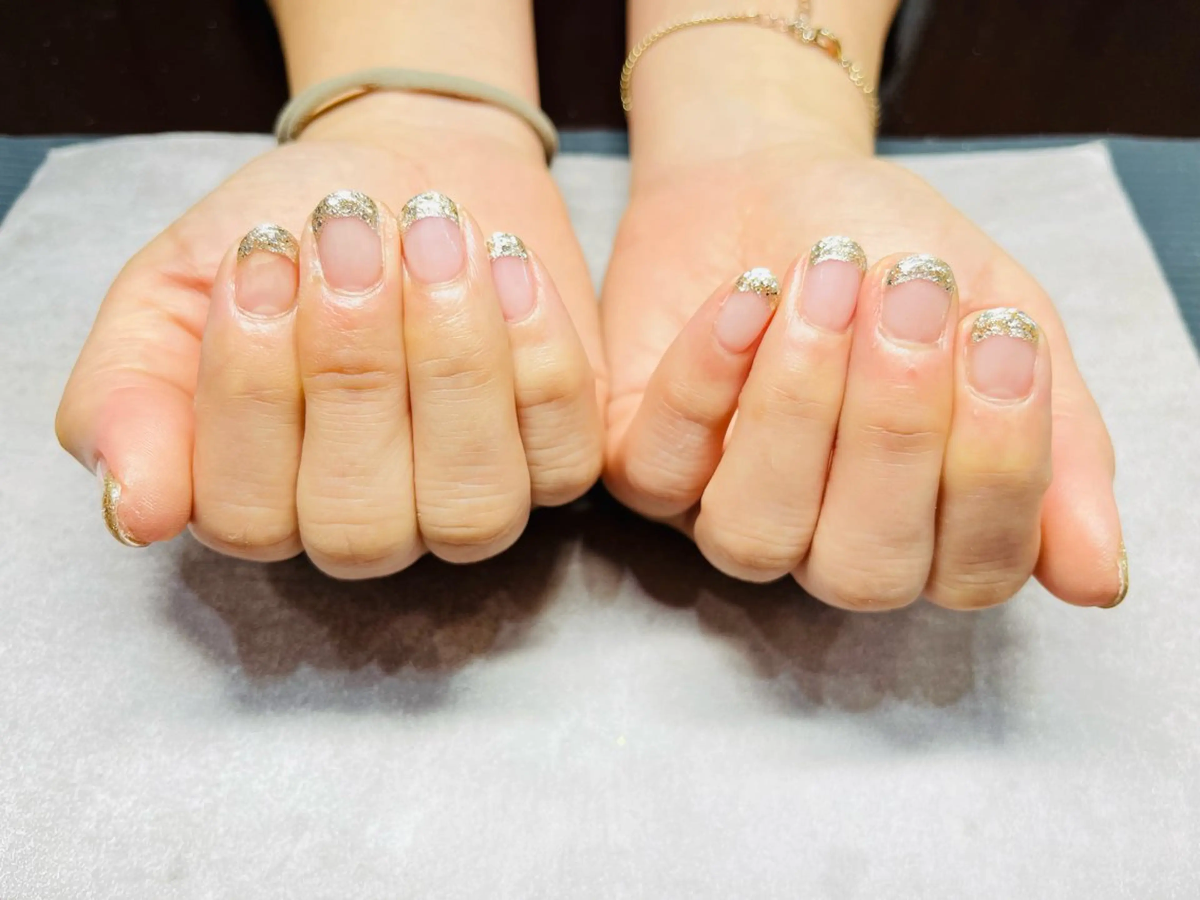 ネイル フレンチネイル ラメ(グリッター) AngelCoco Tabataのネイルデザイン