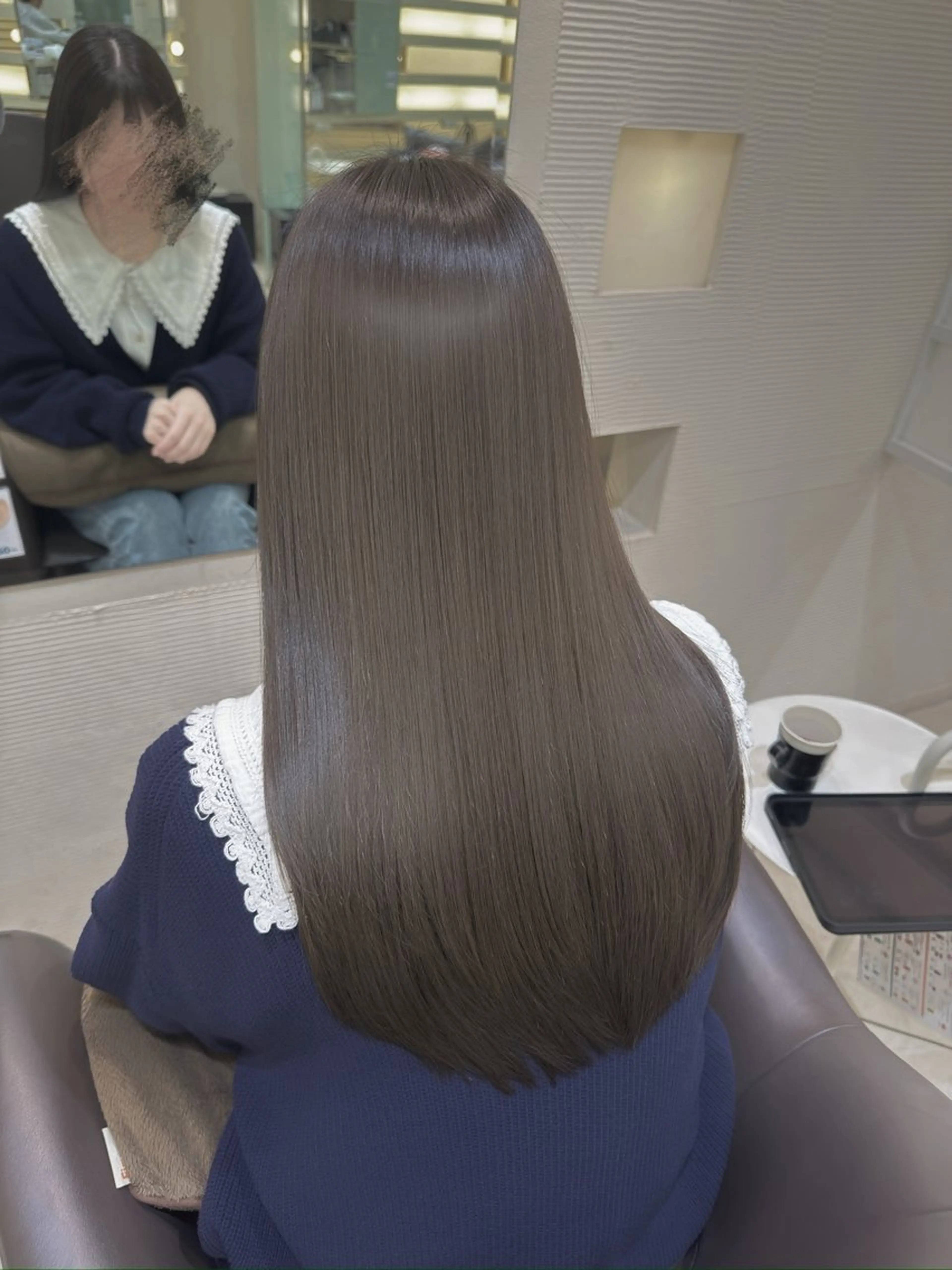 ロング カット ヘアカラー トリートメント 🫧オリーブ/赤み消 し/暗髪🫧野本麗奈のヘアスタイル