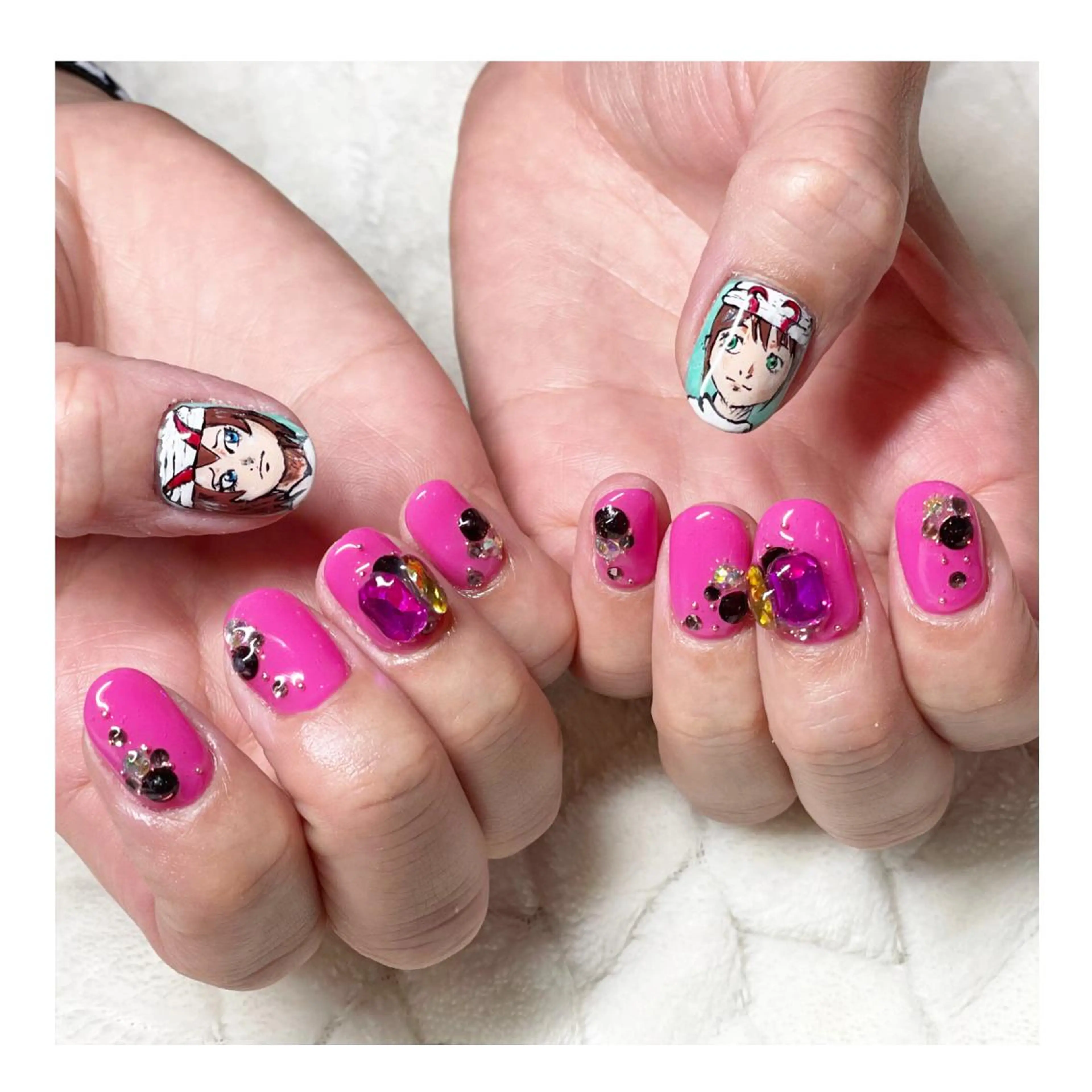 ネイル アートネイル ジェルネイル ピンク ハンドネイル LaLa Peach 福岡のマツエク・マツパデザイン