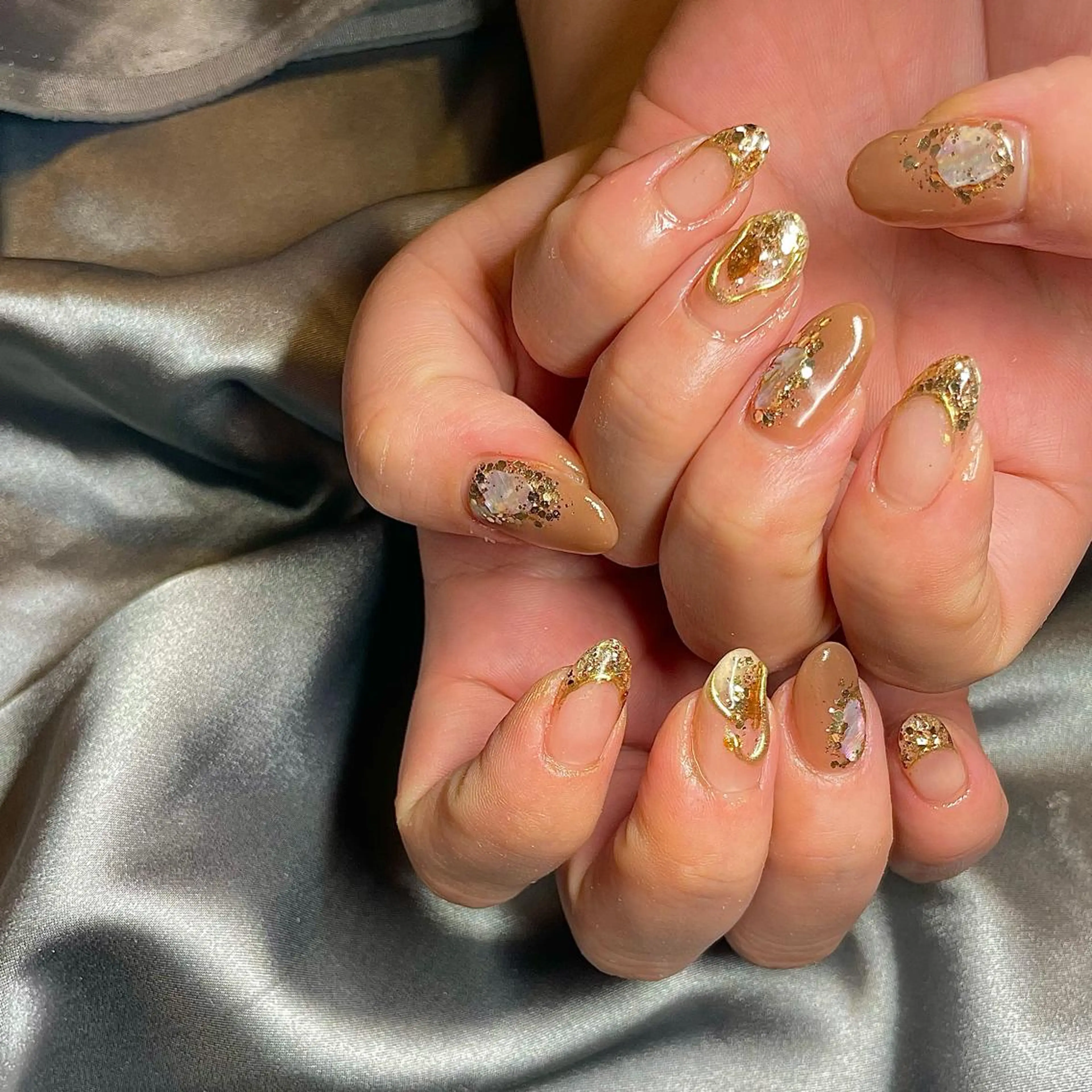 セミロング カラー パーマ ヘアアレンジ メンズ キッズ ネイル マツエク・マツパ アイブロウ ラメ(グリッター) ミラーネイル nail&eye Aoのマツエク・マツパデザイン