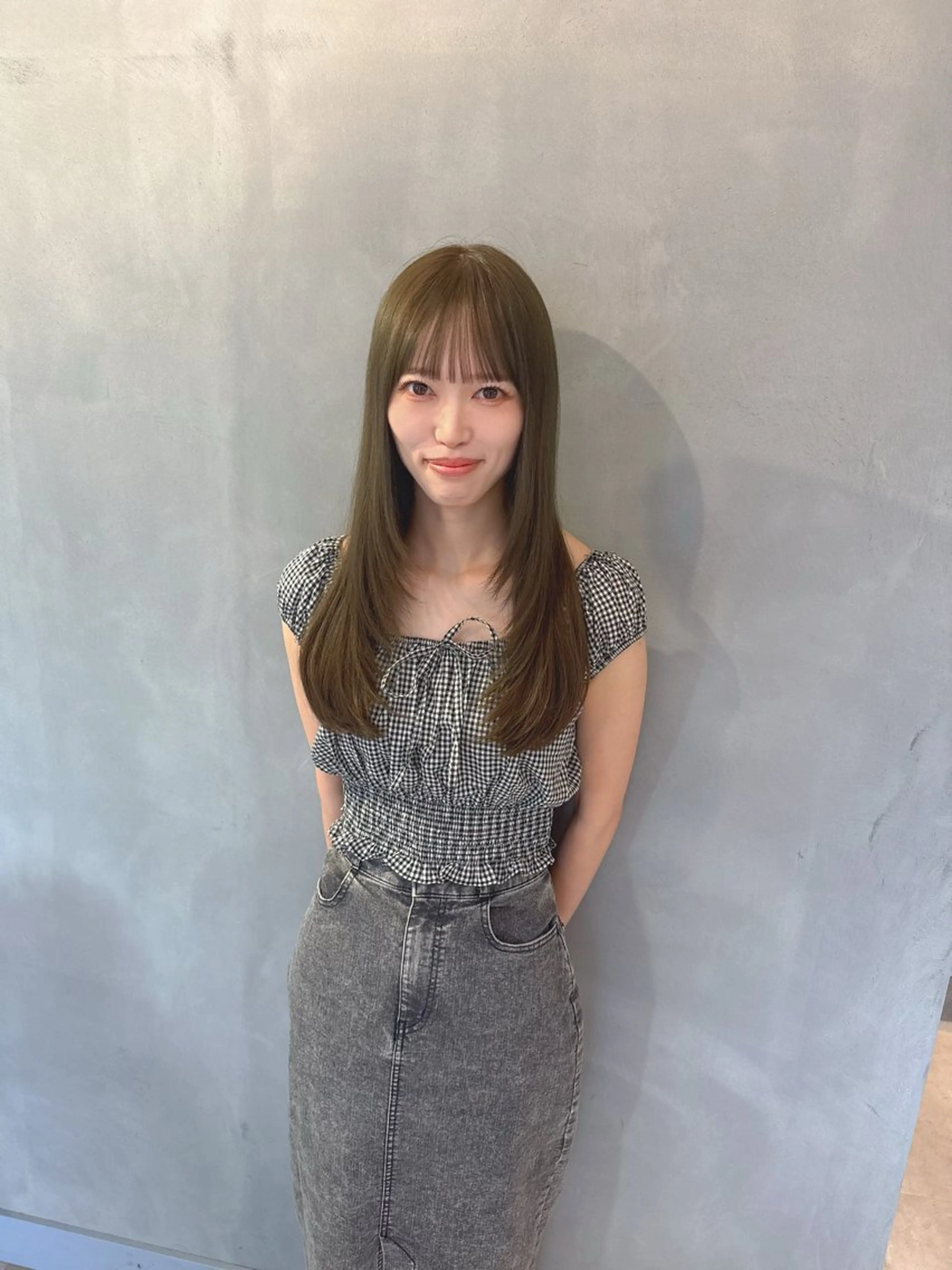 セミロング レイヤーカット カット ヘアカラー トリートメント ボブ/縮毛矯正/ 高嶋 優のヘアスタイル