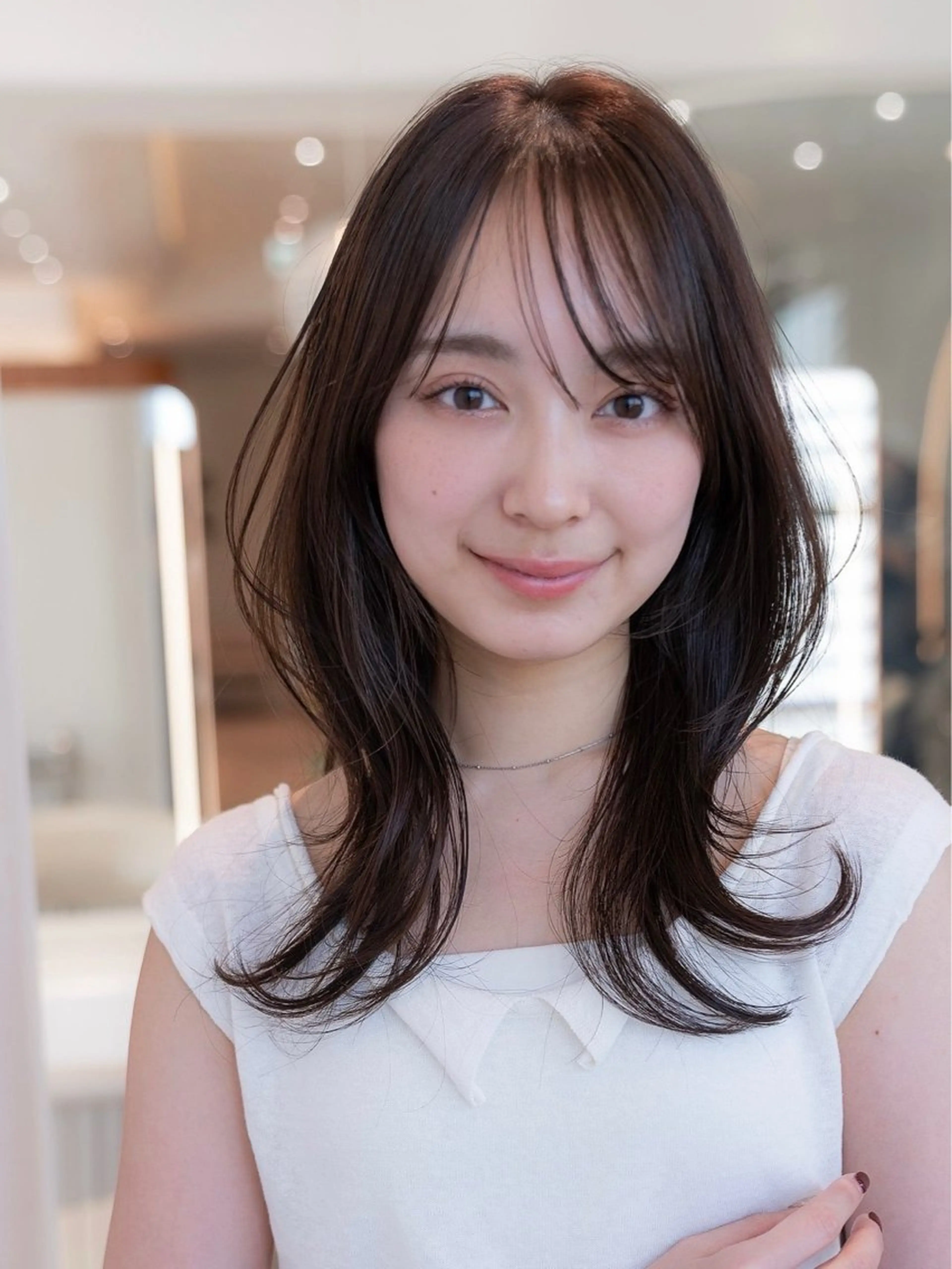 ロング ボブ/顔まわりレイヤ ー/新宿/KOKIのヘアスタイル