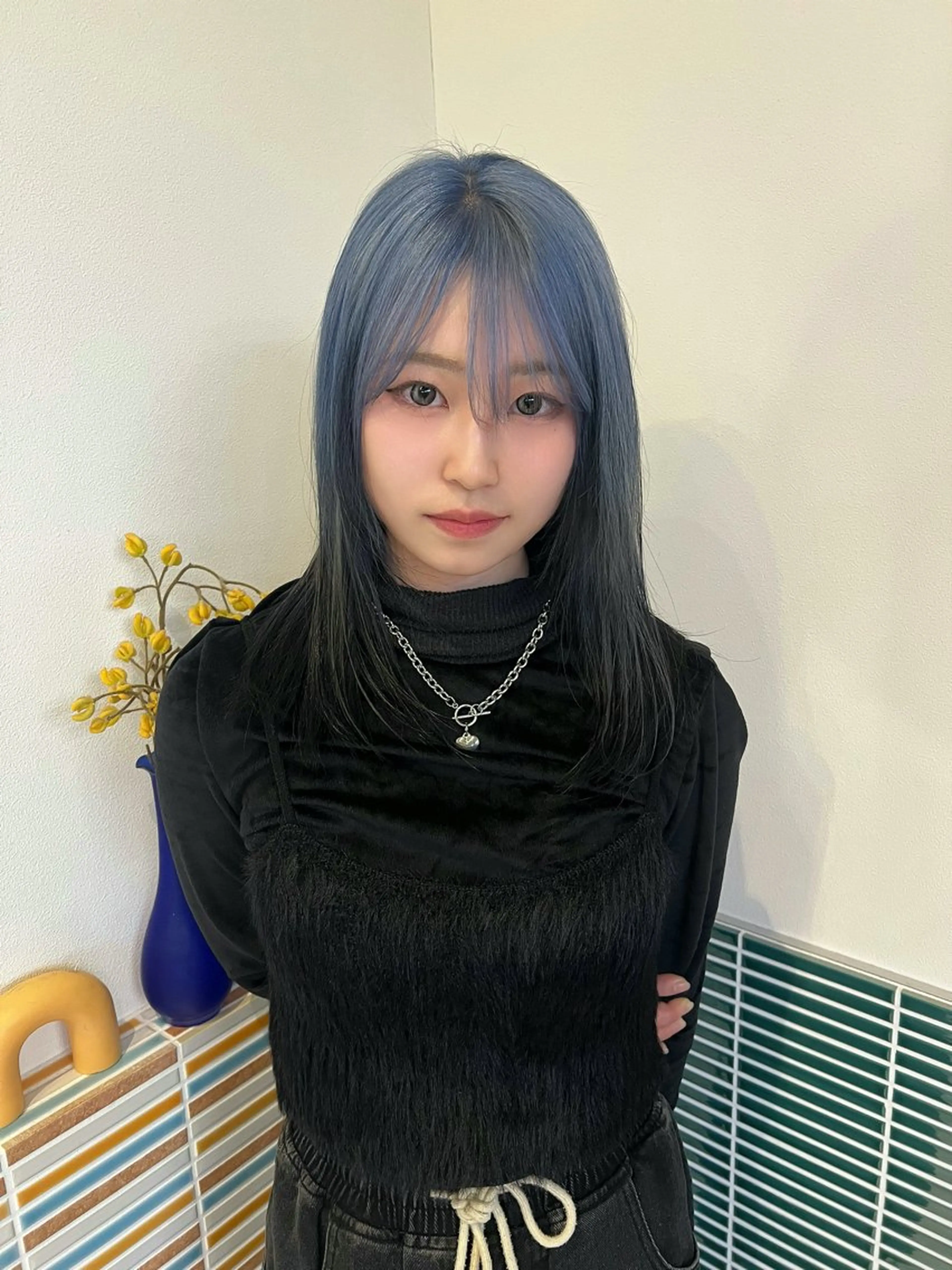 ミディアム カラー ヘアアレンジ ヘアカラー ハイトーンカラー /梅田/みほのヘアスタイル