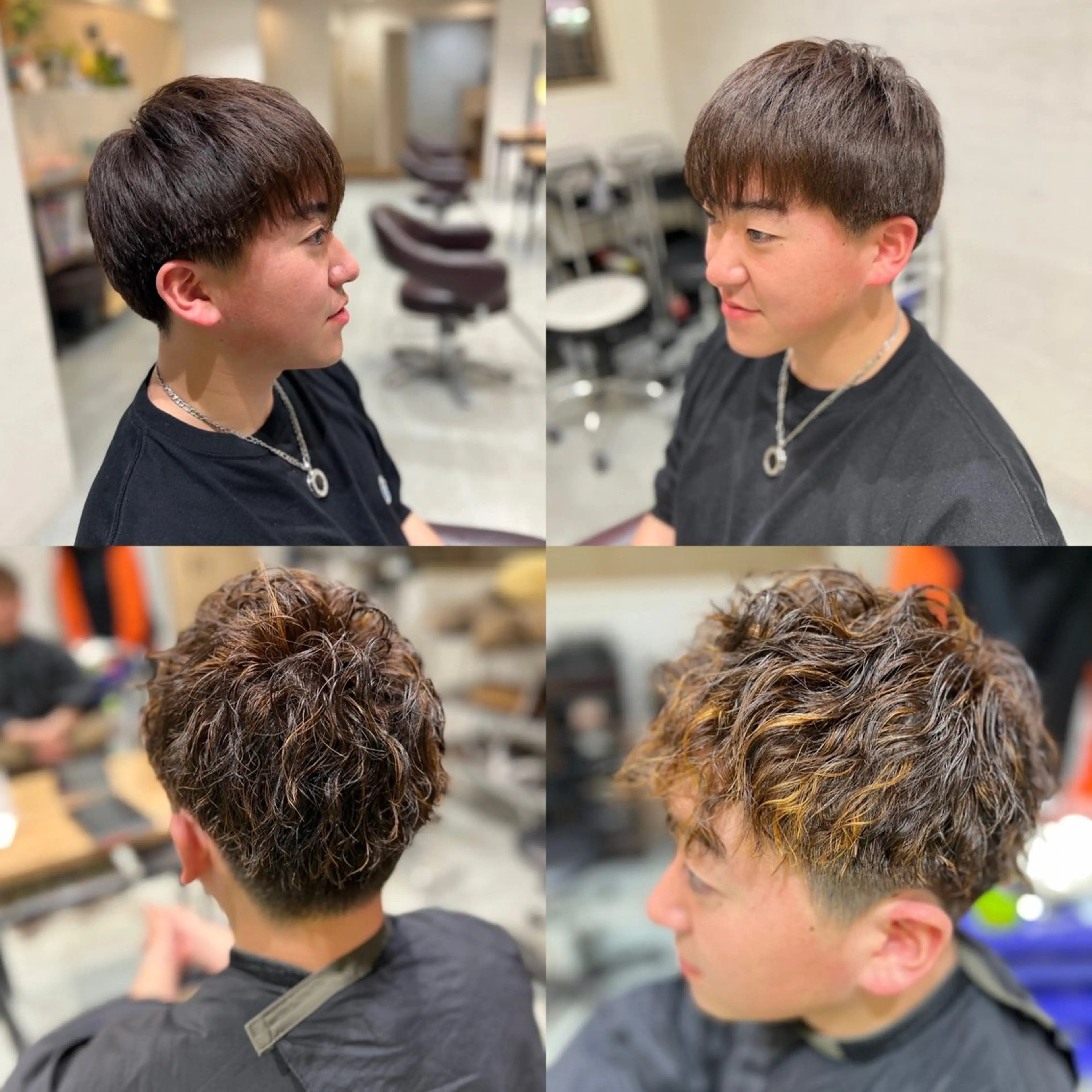 ショート カラー パーマ ハイライトカラー ハイライト Aile所属・酸性ストレート／カラ ー/山下高明のヘアスタイル