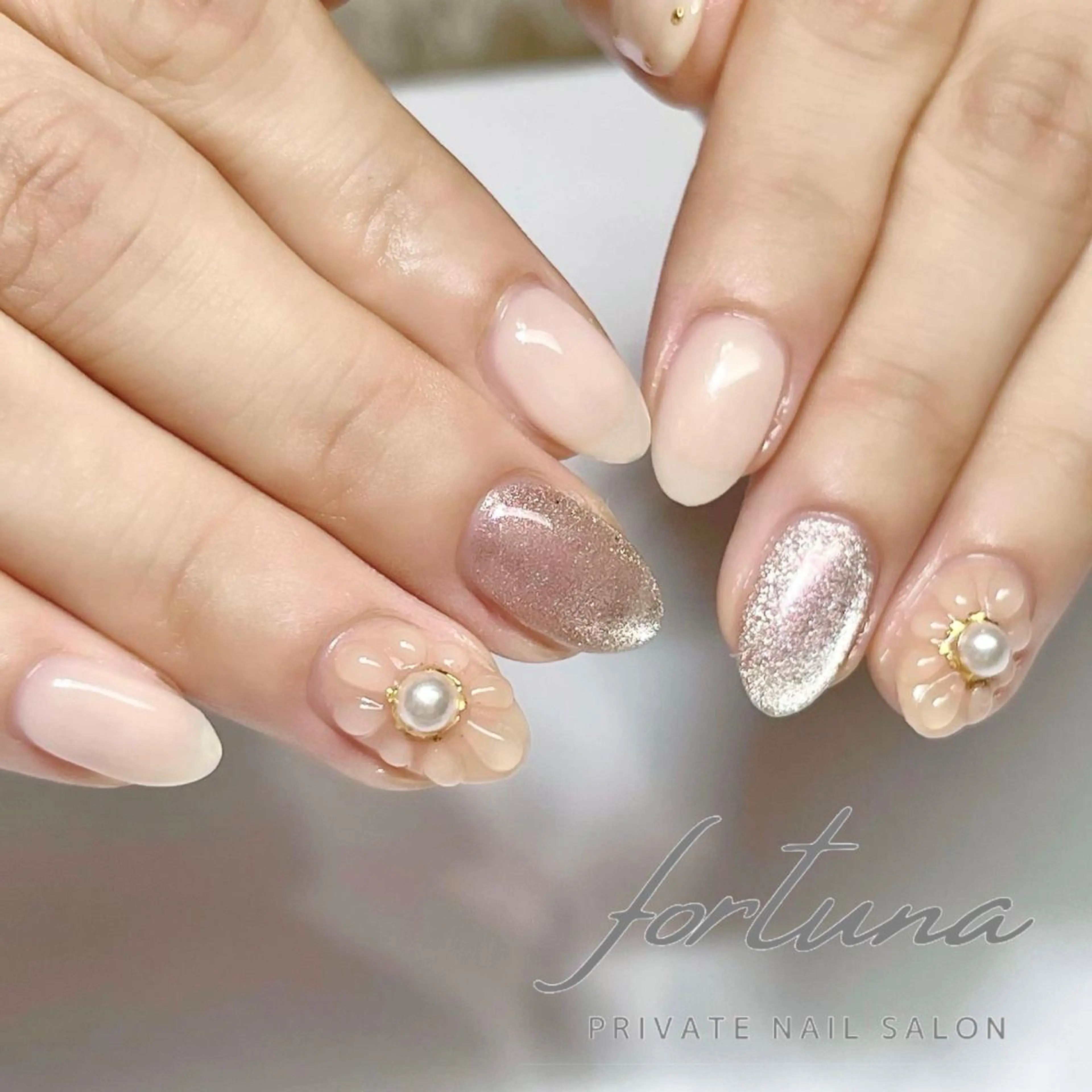 ネイル フラワーネイル ぷっくりネイル ハンドネイル fortuna 武藤裕美のネイルデザイン