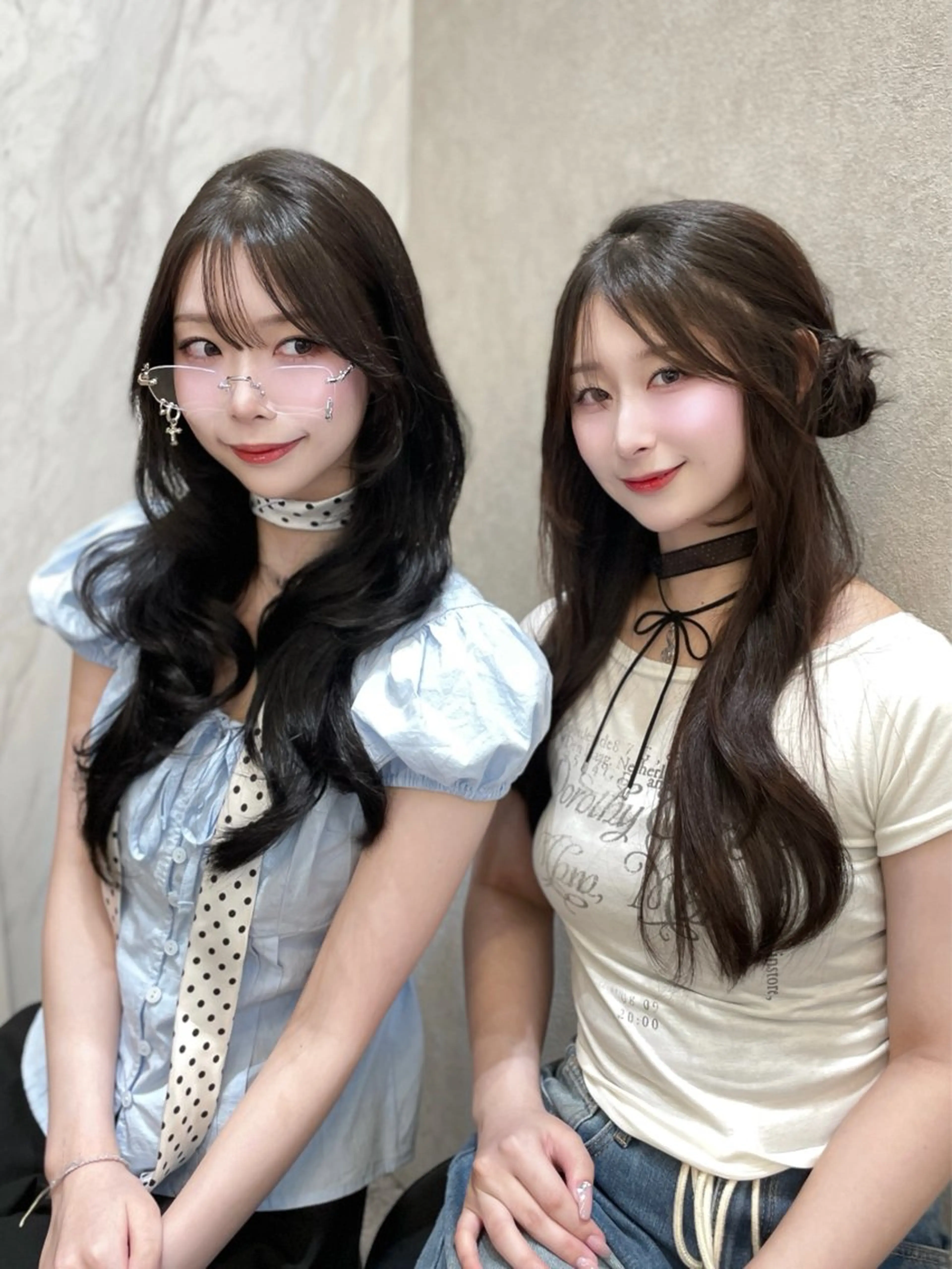 セミロング カット ヘアカラー MOE 福岡韓国ヘア✧︎のヘアスタイル