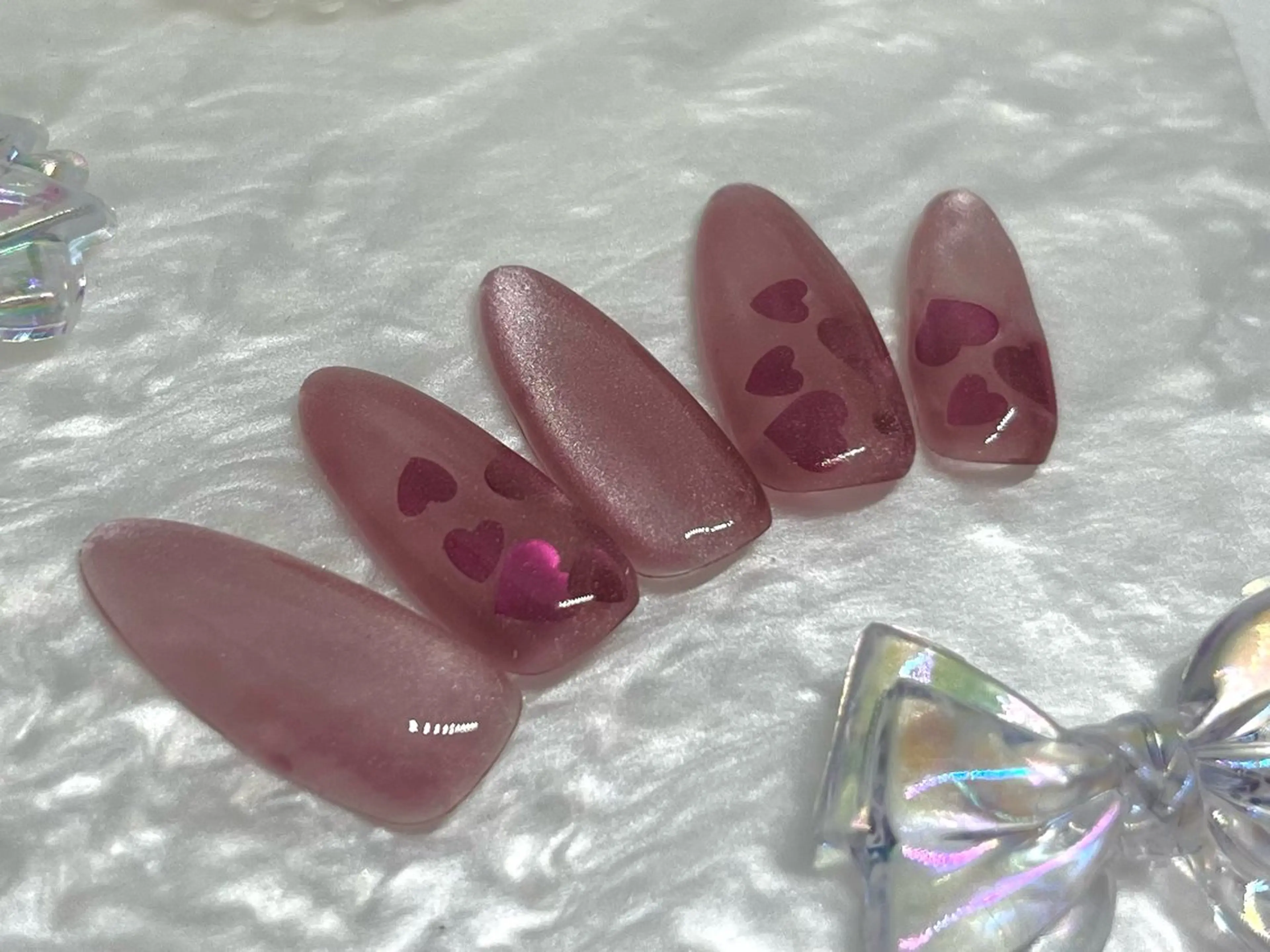 ネイル ハート マグネットネイル RIKA@salon newsproutのネイルデザイン