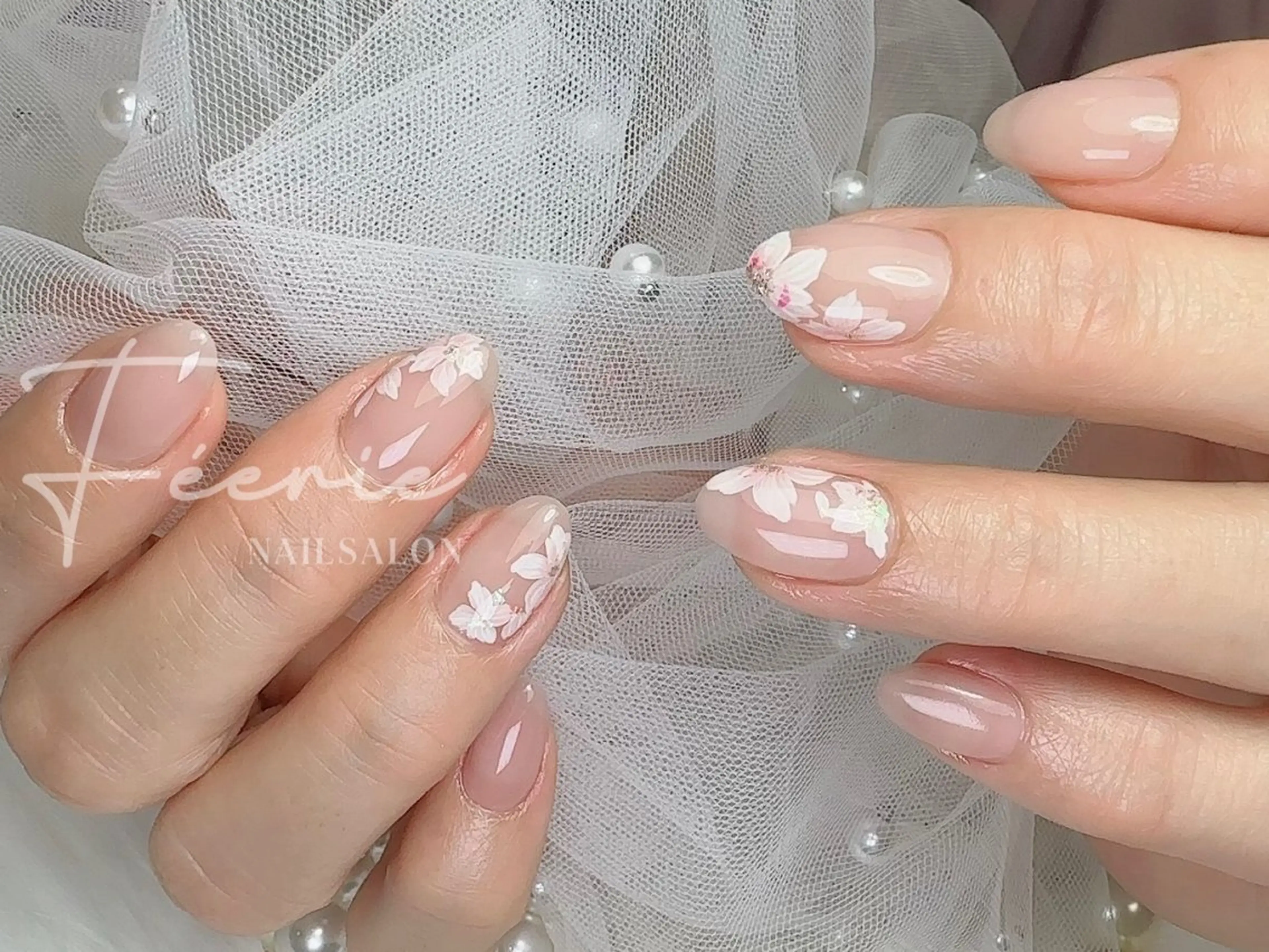 ネイル クリアネイル フットネイル フレンチネイル ジェルネイル 韓国ネイル ハンドネイル ハンドケア nail salon Feerieのネイルデザイン