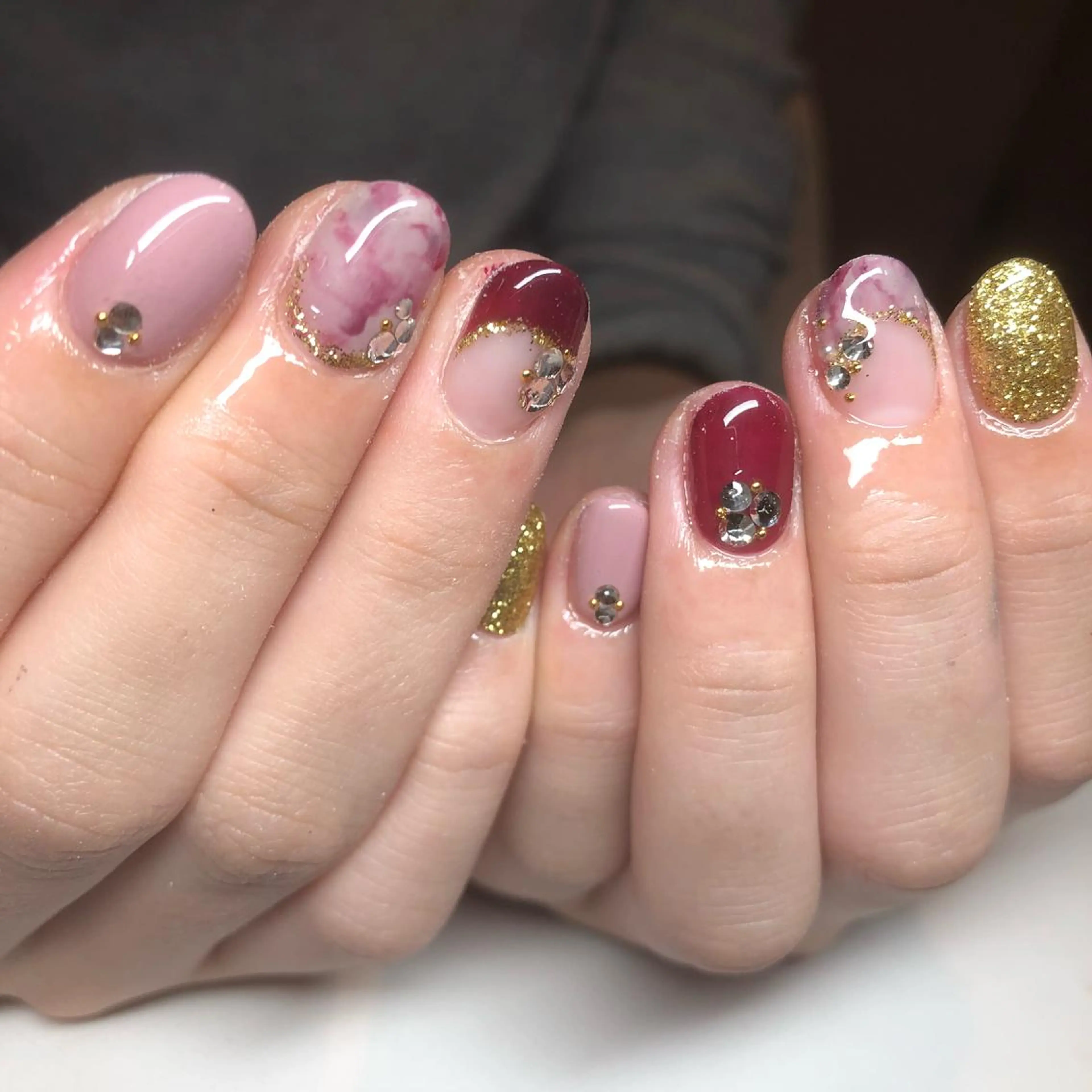 ネイル ボルドー maggienail所属・Maggie Nagisaのネイルデザイン