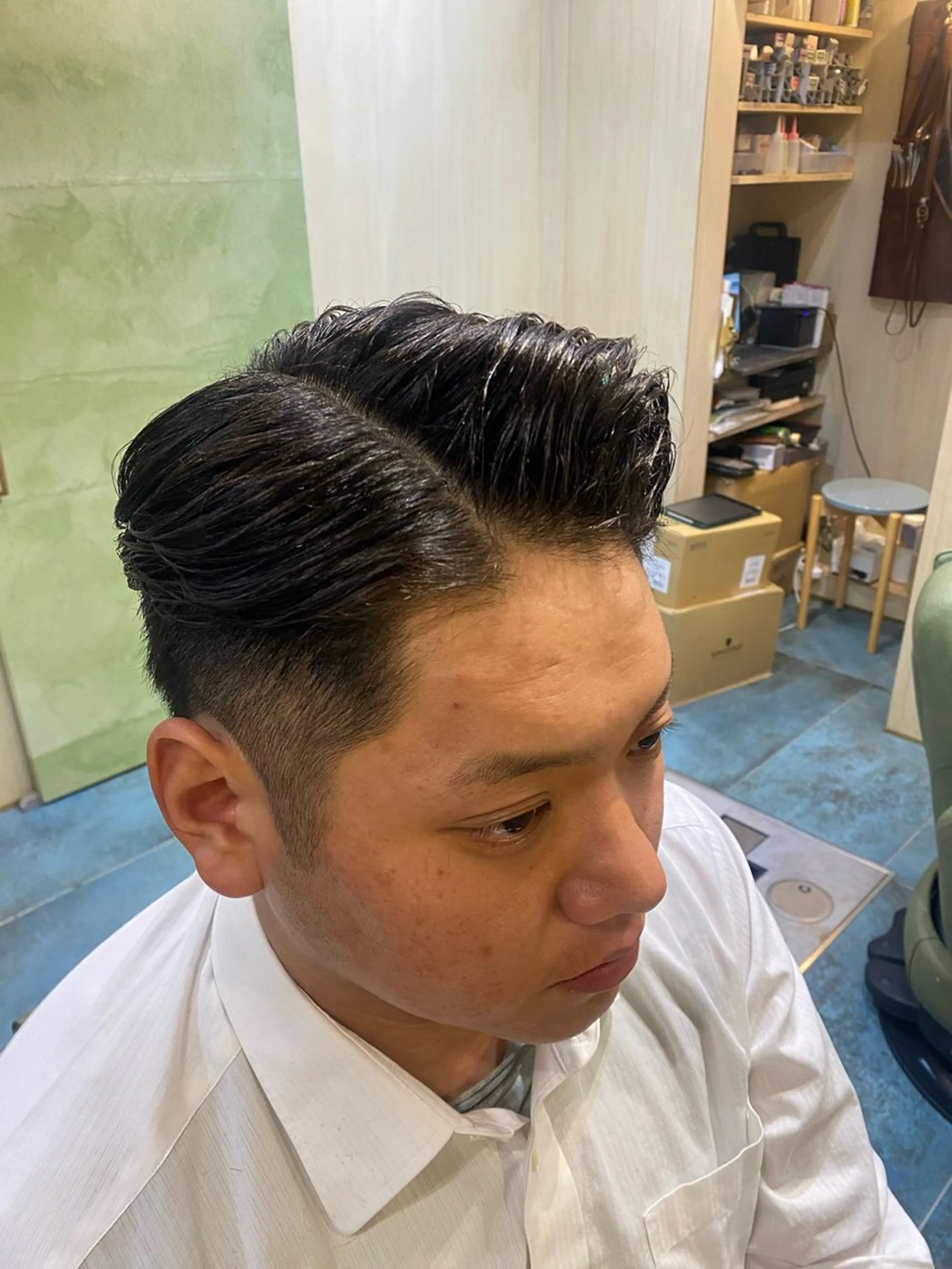 ショート メンズ 七三 メンズカット/パーマ 福島区SOSOのヘアスタイル