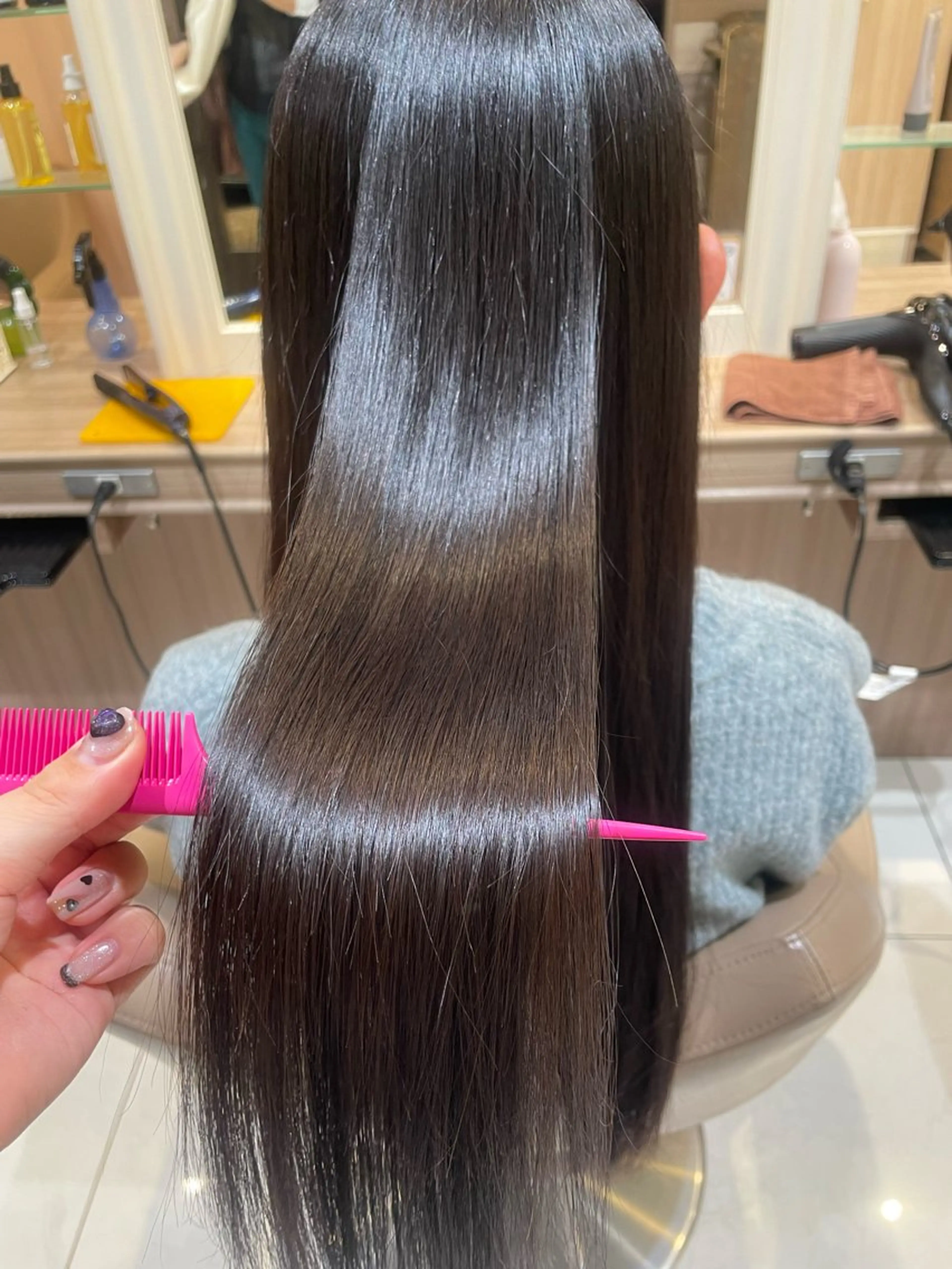 ロング パーマ カット 縮毛矯正 トリートメント 韓国ヘアメイク🎀/ 縮毛矯正✨山本媛香のヘアスタイル