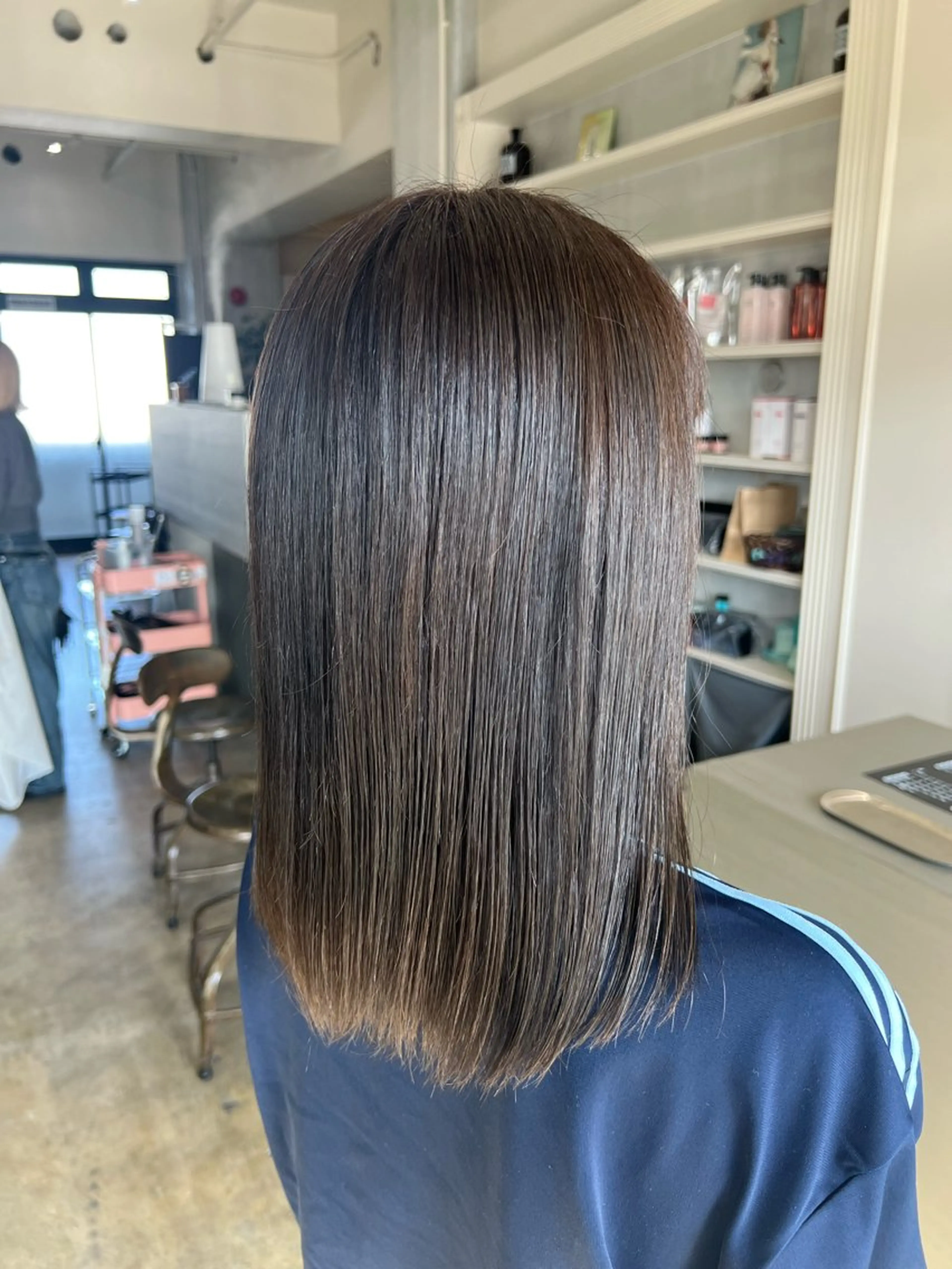 セミロング カラー グレージュ オリーブグレージュ オリーブグレー カット ヘアカラー 🌱髪質改善×艶髪 🌱【天神美容室】のヘアスタイル