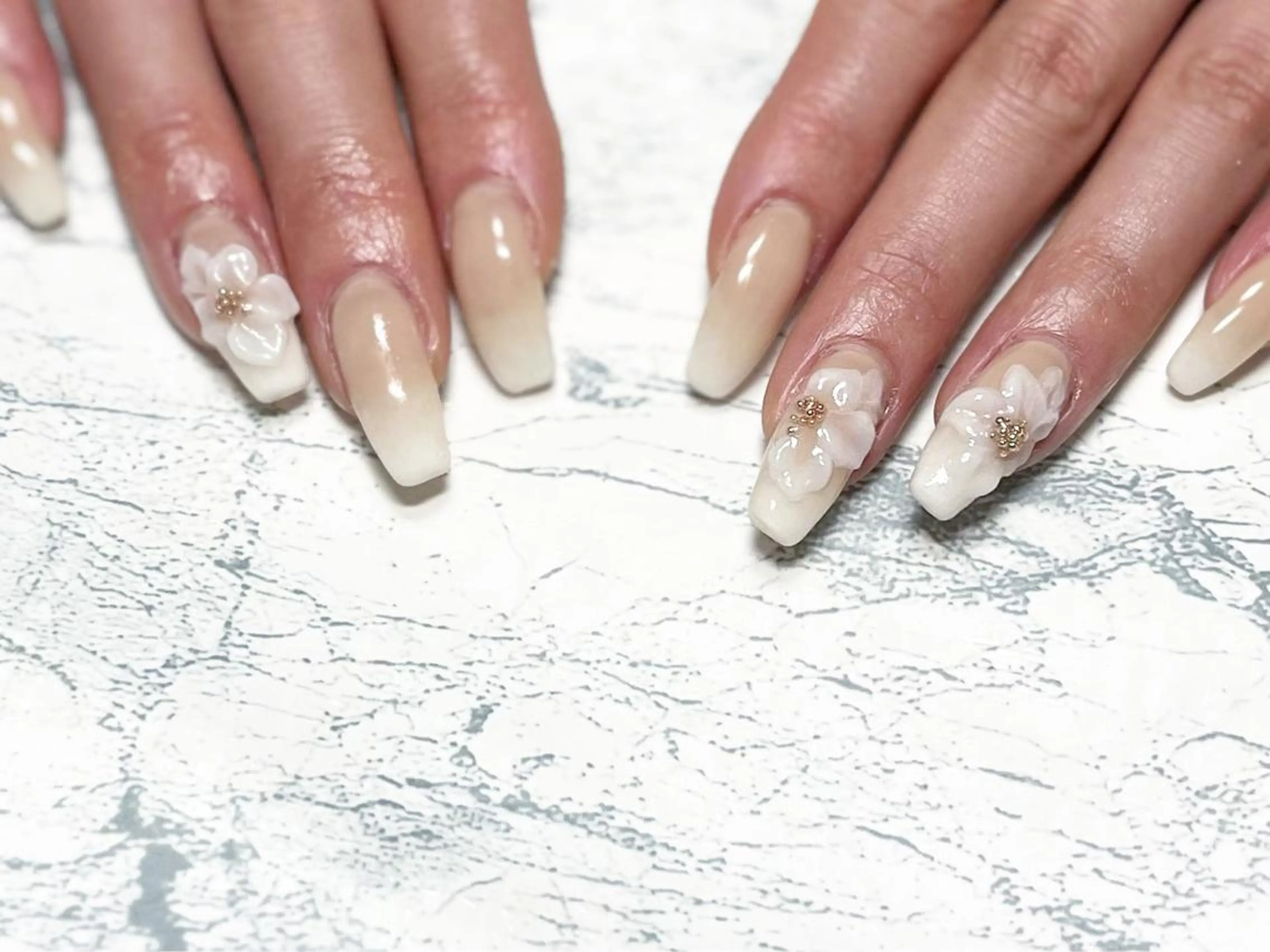 ネイル フラワーネイル フットネイル ニュアンスネイル シンプルネイル 春ネイル ネイル フフラ所属・nail fufla ♡yamane♡のネイルデザイン