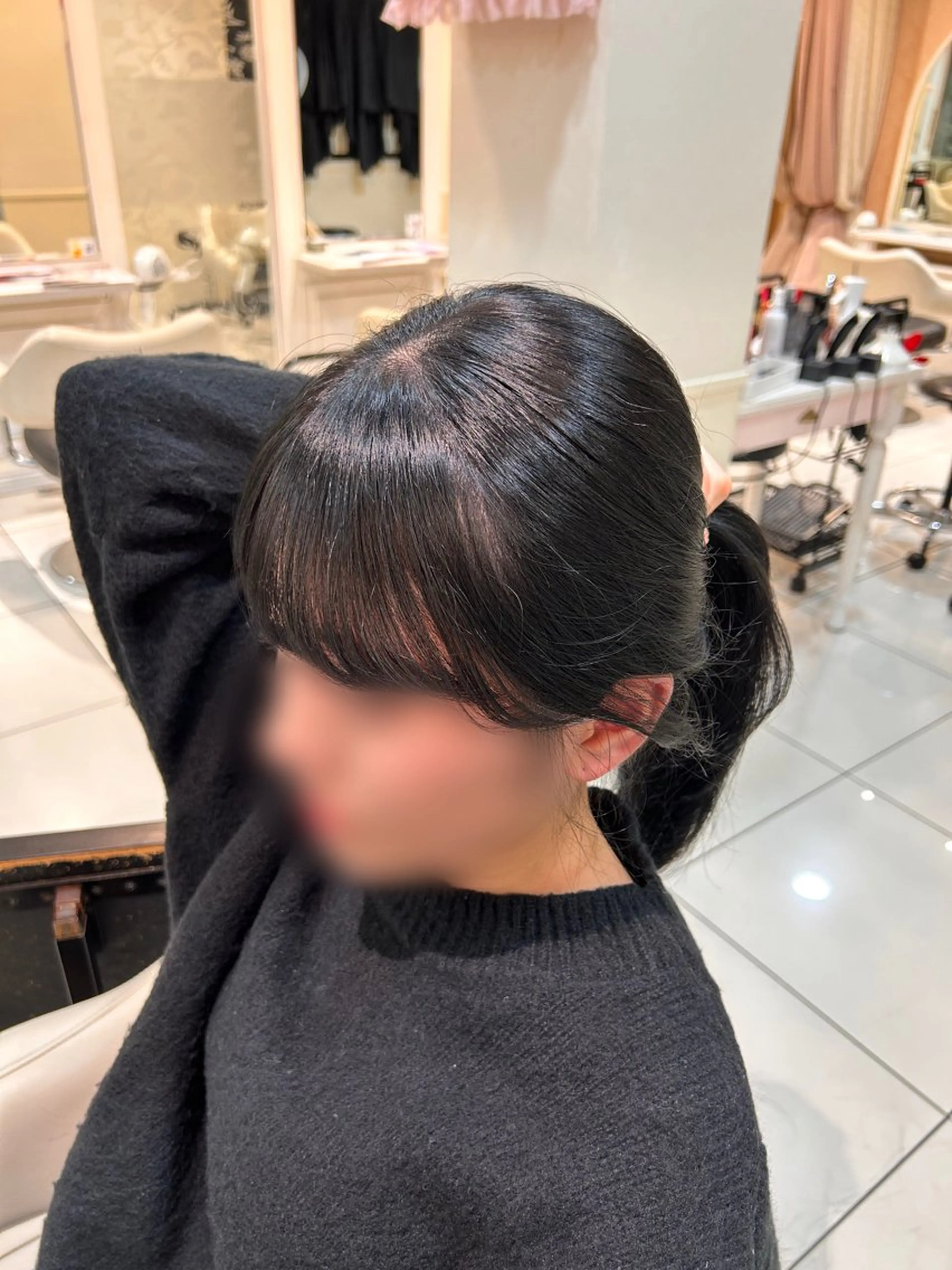 セミロング カット ヘアカラー 巻ける縮毛矯正 🌺 柔らか海外質感のヘアスタイル