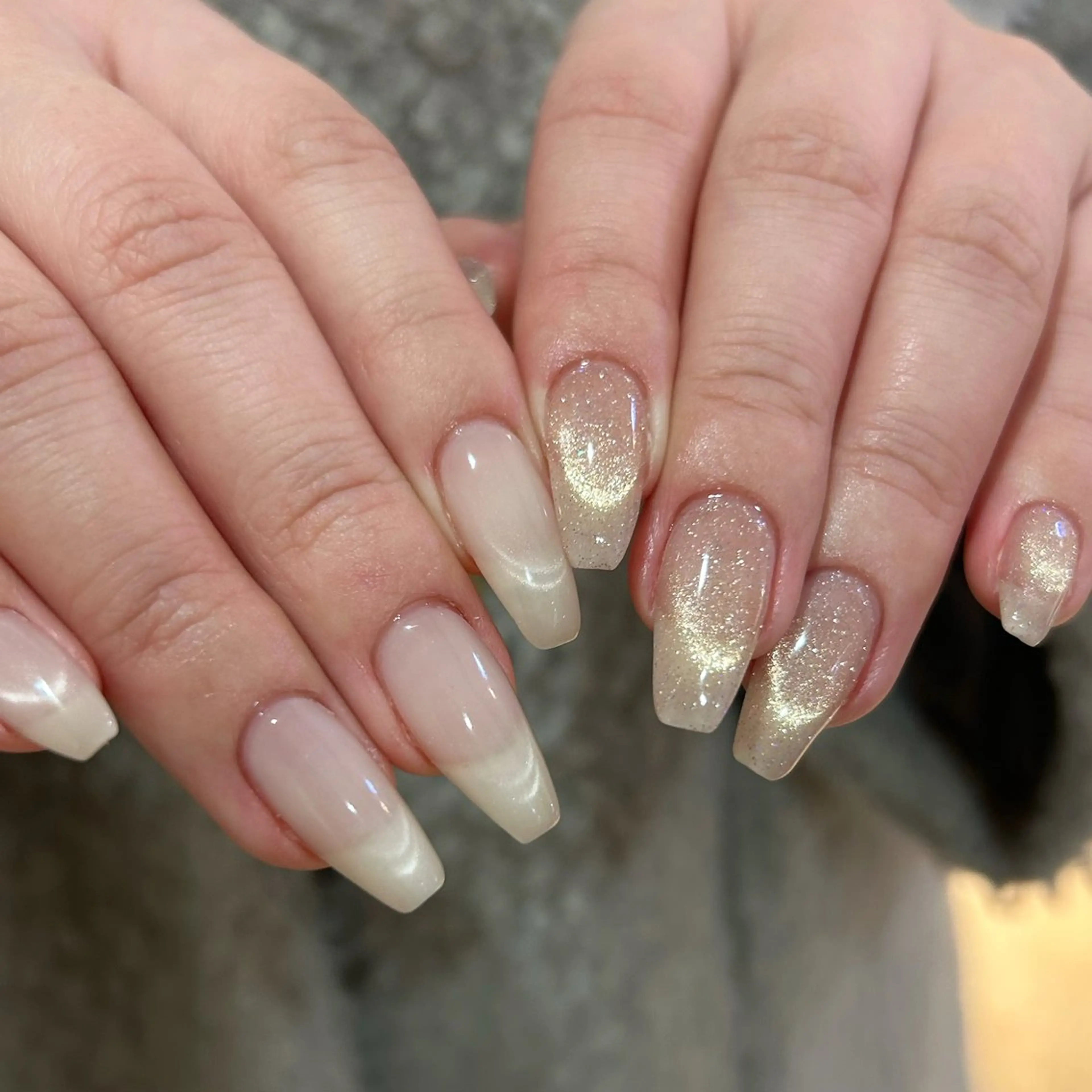 ネイル フラッシュネイル フレンチネイル マグネットネイル シンプルネイル 春ネイル ハンドネイル Bianca栄店 みさとのネイルデザイン