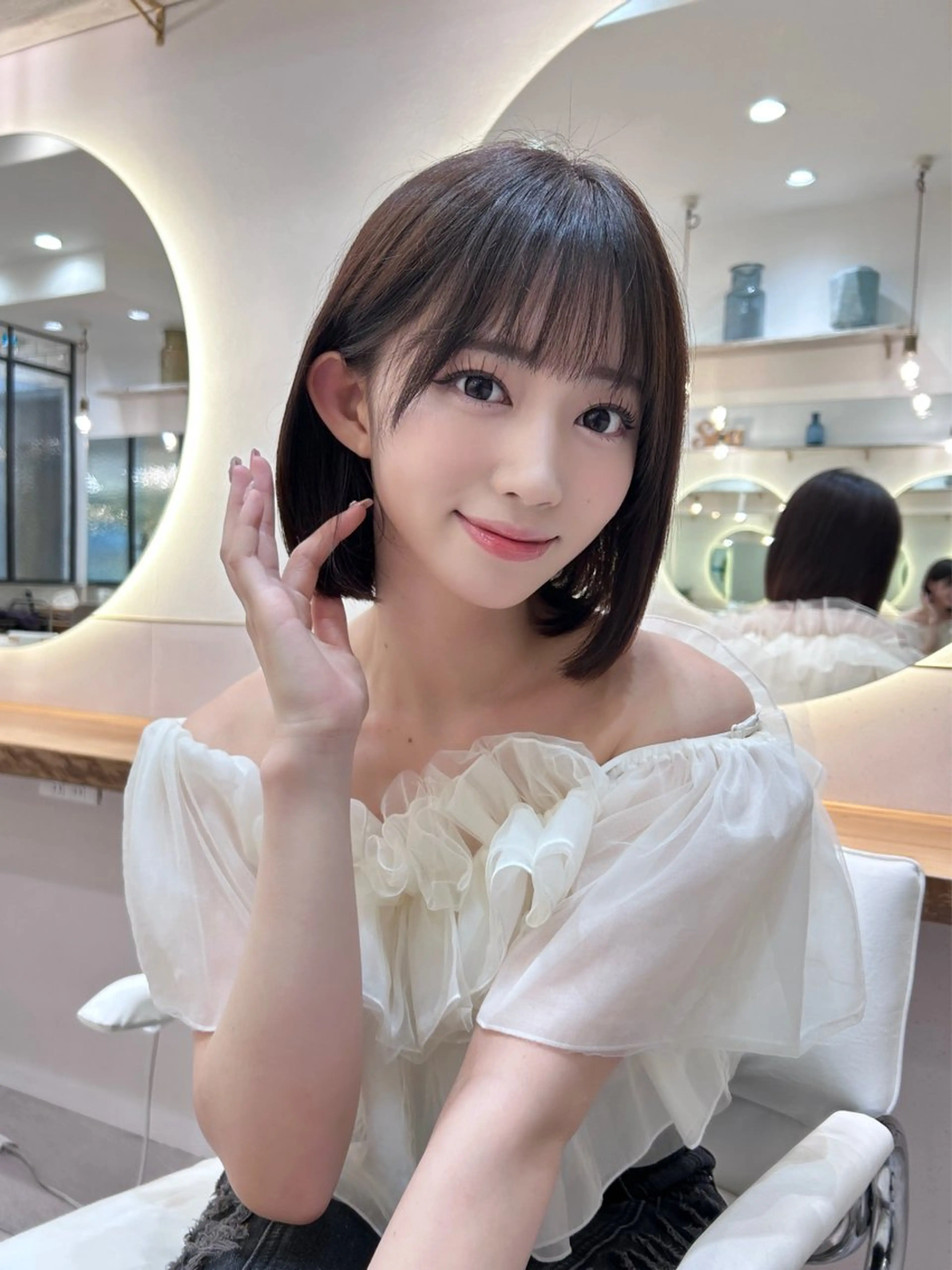 ショート ボブ 顔周りカット 韓国風ヘア カット トリートメント ボブ/レイヤーボブ/ 髪質改善/梶川 夏季のヘアスタイル