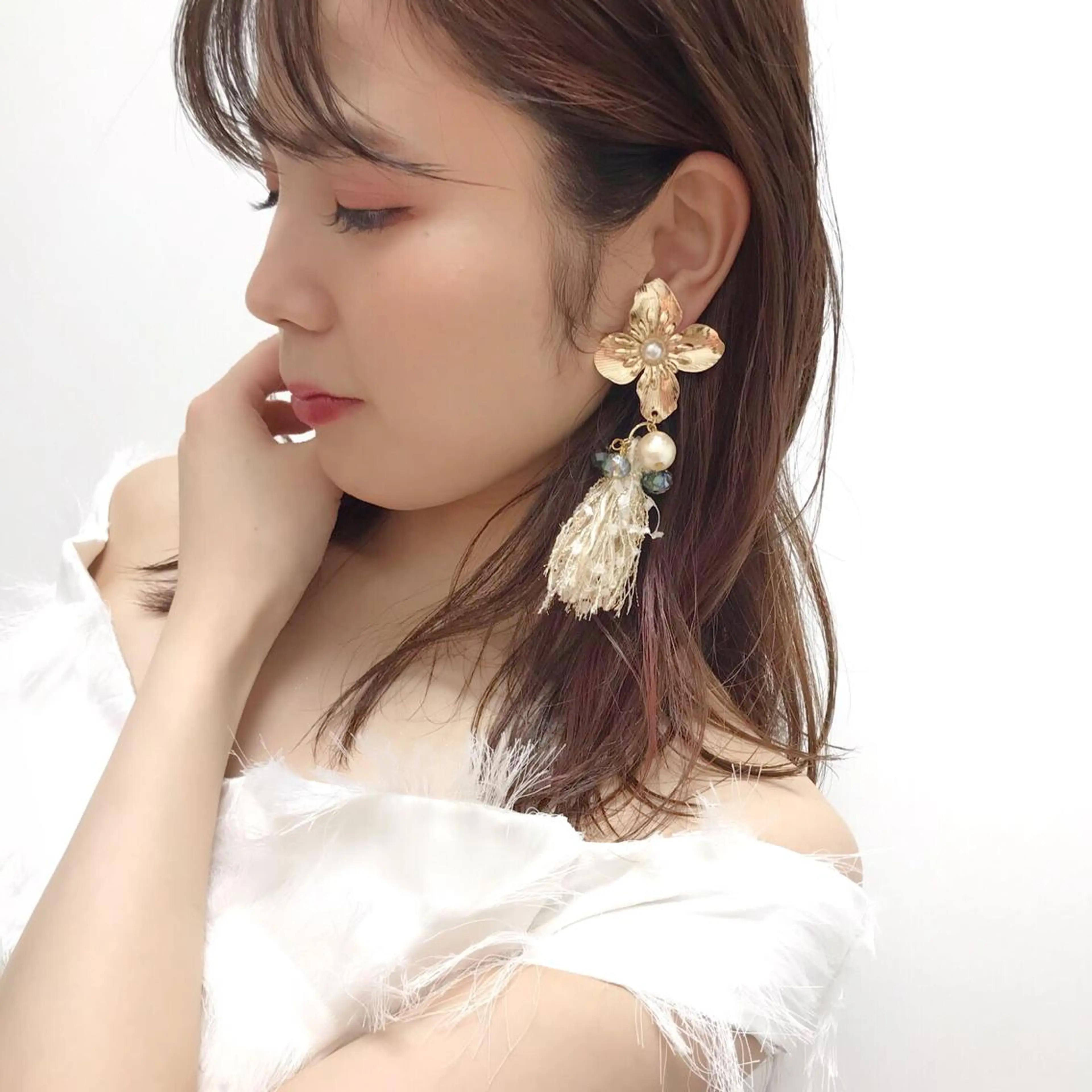 セミロング カラー ピンクカラー HARUNA🤍 大人ショートヘアのヘアスタイル