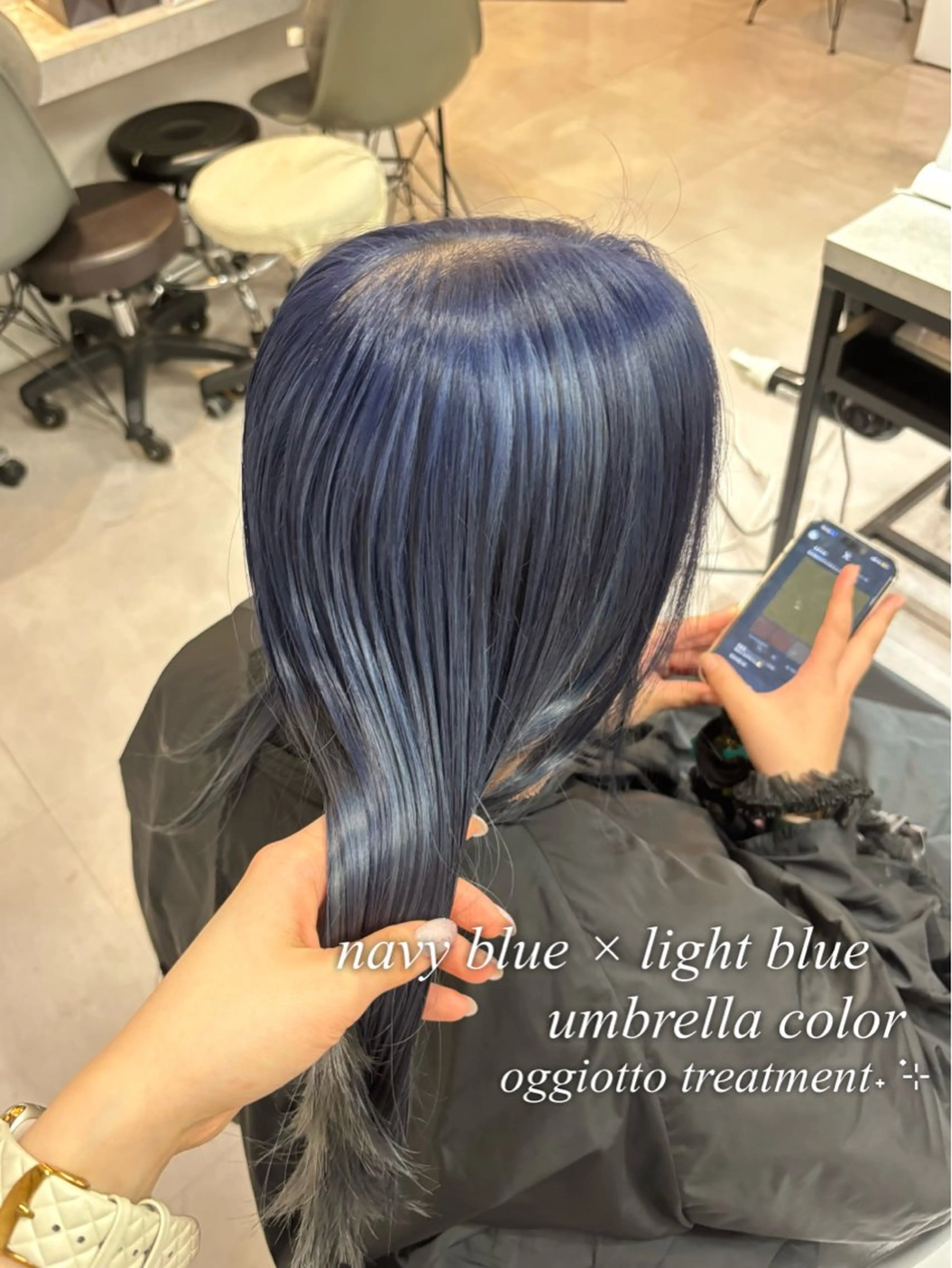 セミロング カラー ブリーチ ブルーカラー 透明感カラー ダブルカラー ハイトーンカラー 透明感カラー🩰🤍 髪質改善🪄/伽音のヘアスタイル