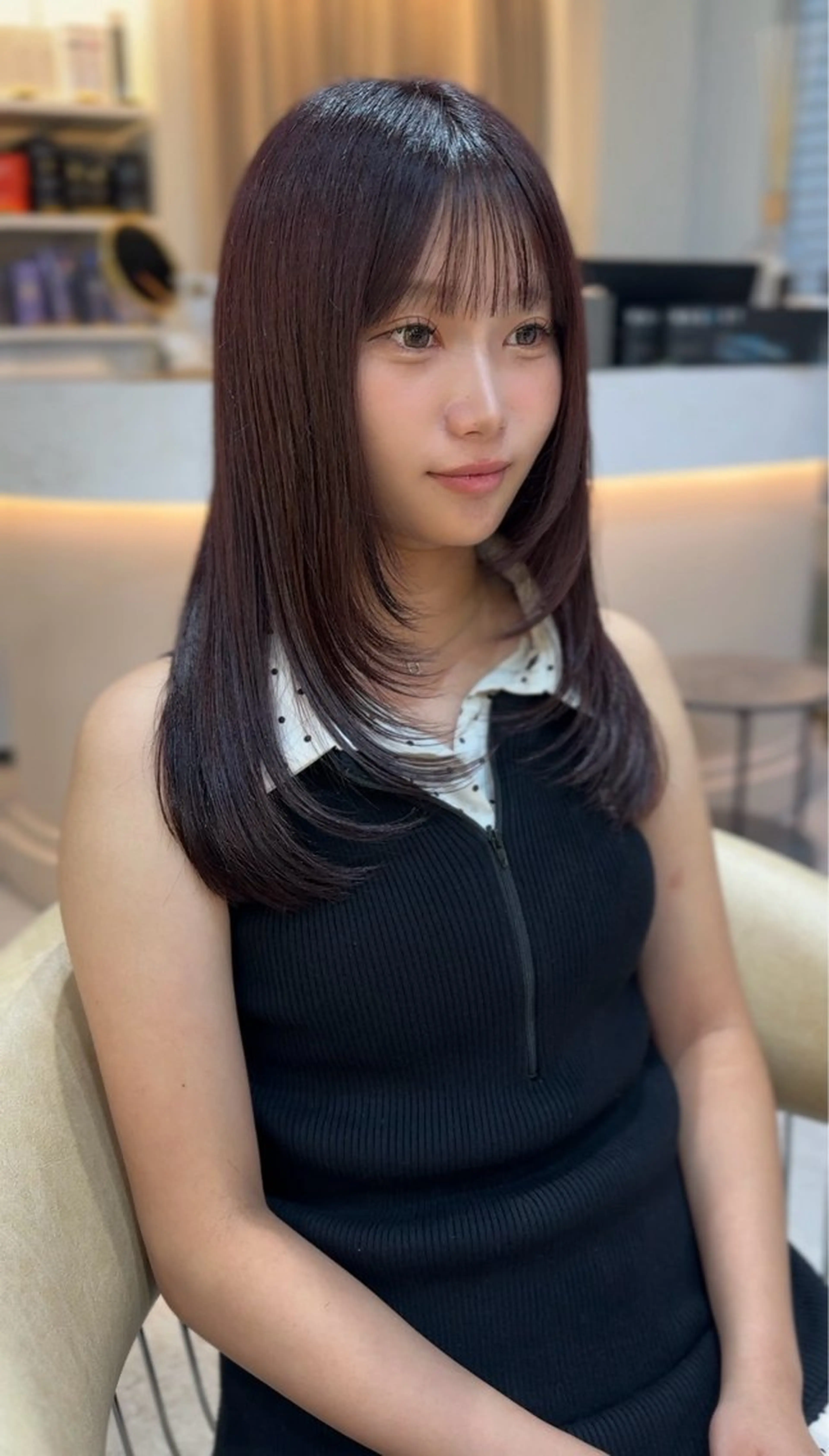 セミロング カラー カット ヘアカラー トリートメント Akane レイヤー/艶カラーのヘアスタイル