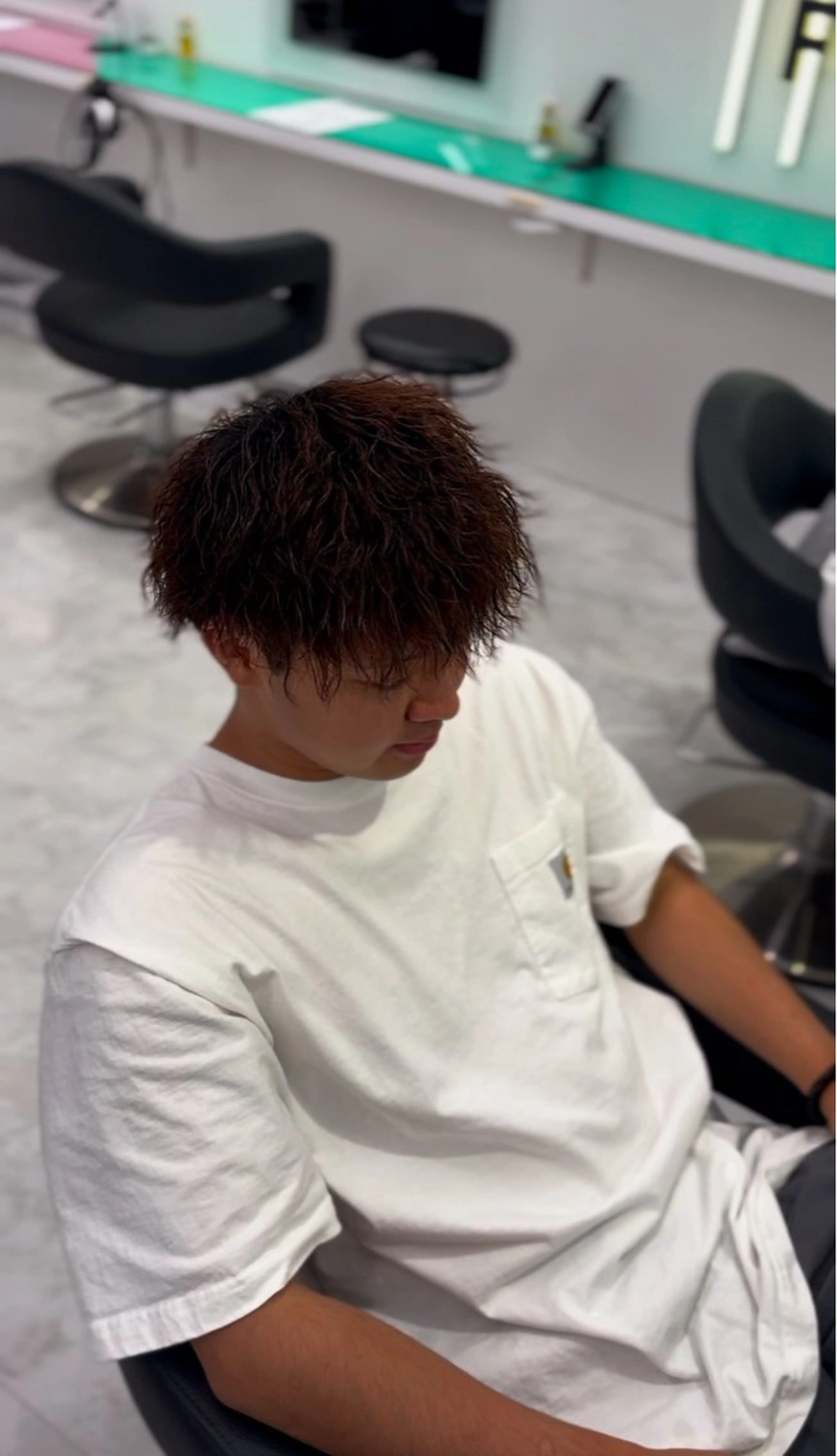 ショート パーマ メンズ カット パーマ 大人っぽベージュ🤍 当日予約◎ヒロトのヘアスタイル