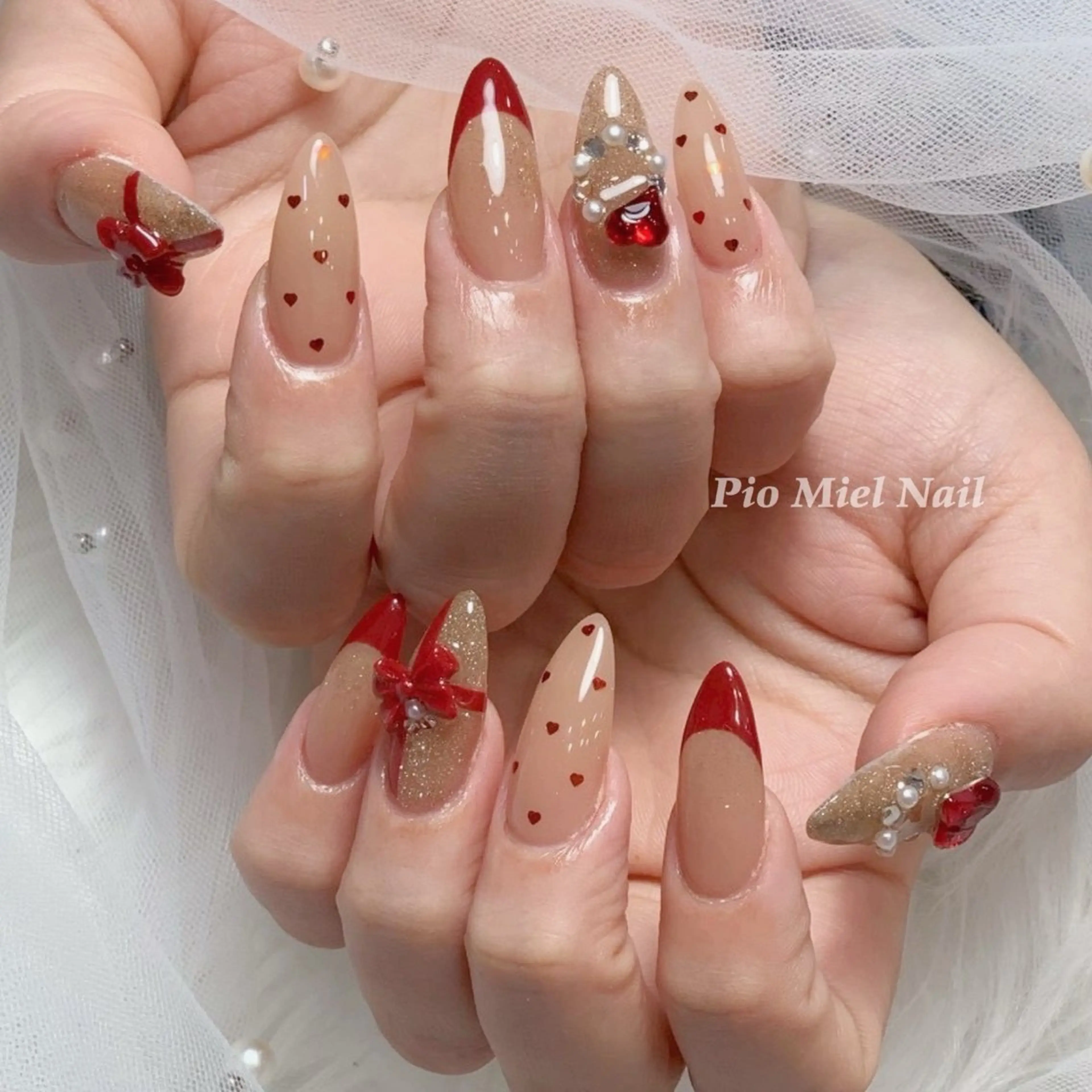 ネイル ハンドネイル HANA 長さだしのネイルデザイン