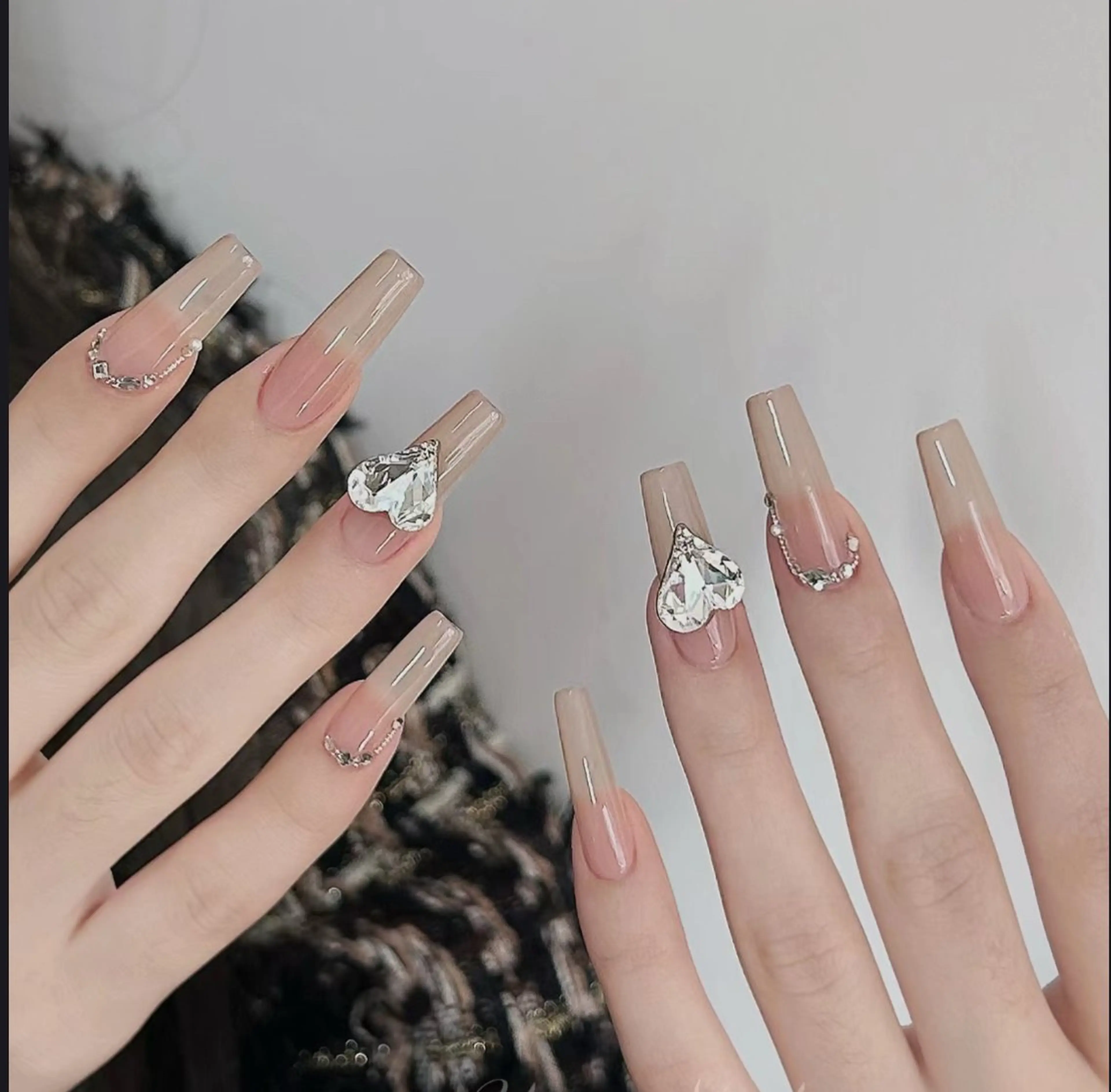 🍑チップスカルプ長さだしシンプルワンホンデザイン✨(シンプル放題・持ち込みok)✨の写真