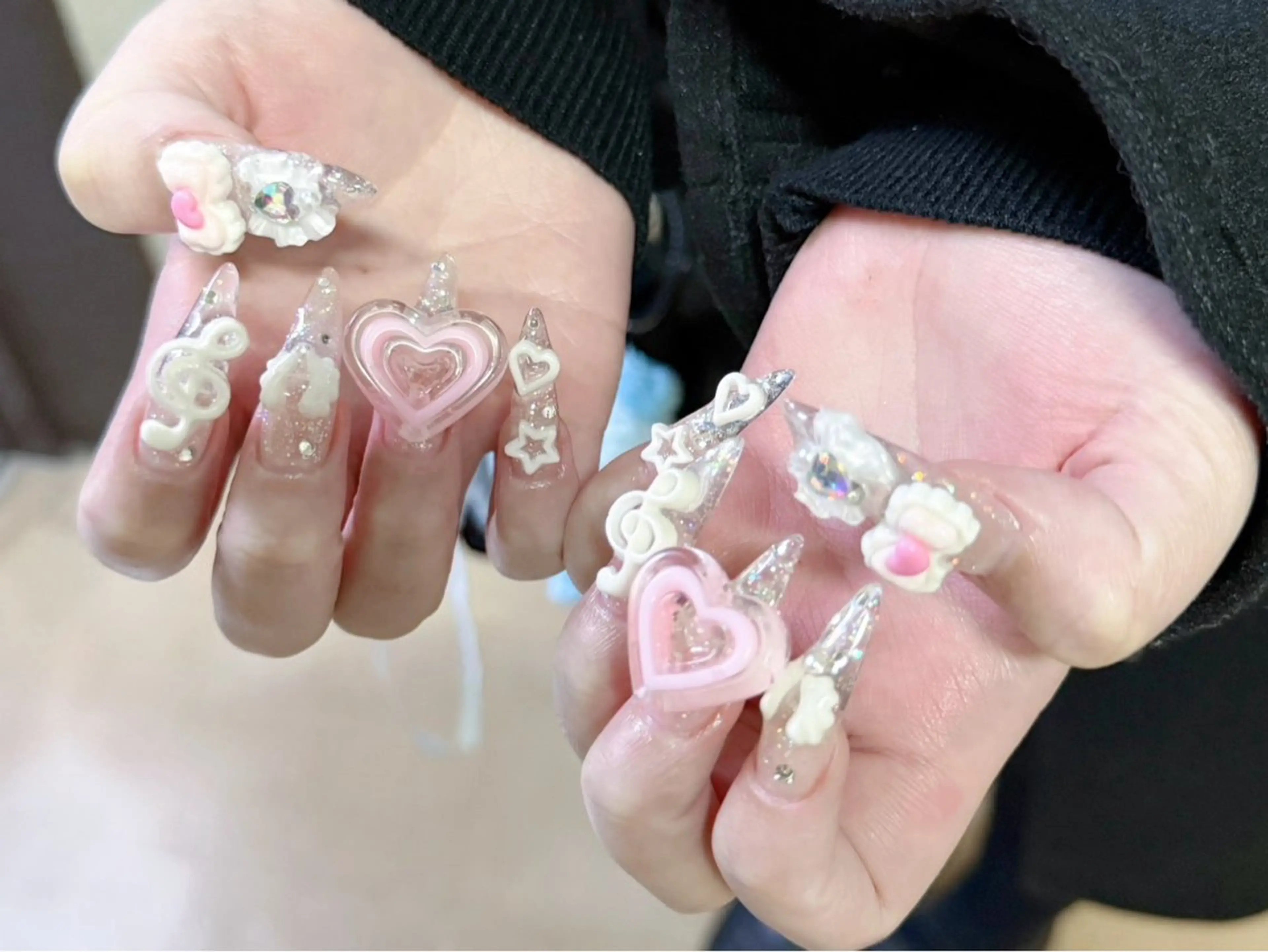 ネイル ジェルネイル グラデーション ロングネイル 持ち込み スカルプネイル MIYU nail リナのネイルデザイン