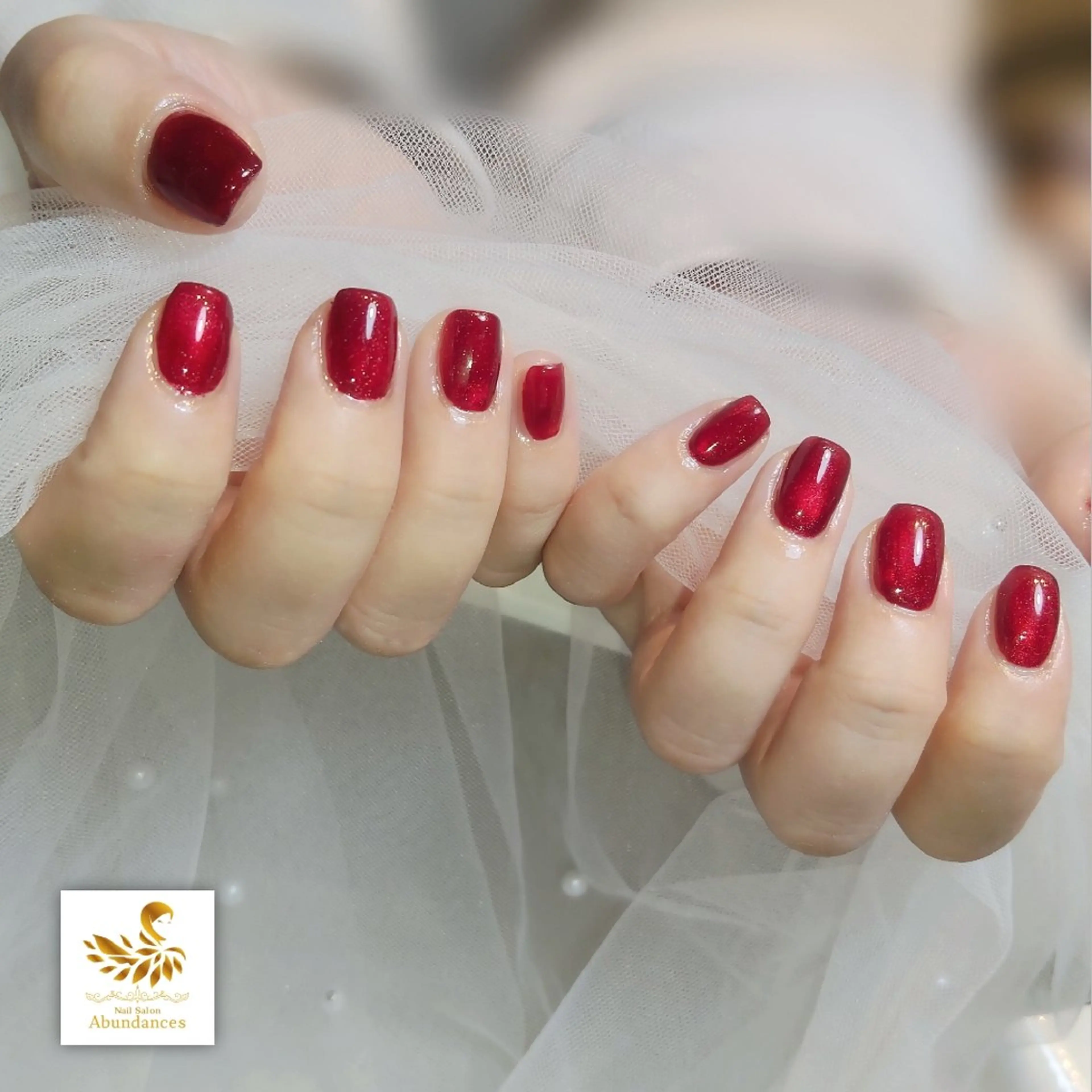 ネイル マグネットネイル バレンタイン ハンドネイル 完全予約制個室サロン Abundancesのネイルデザイン