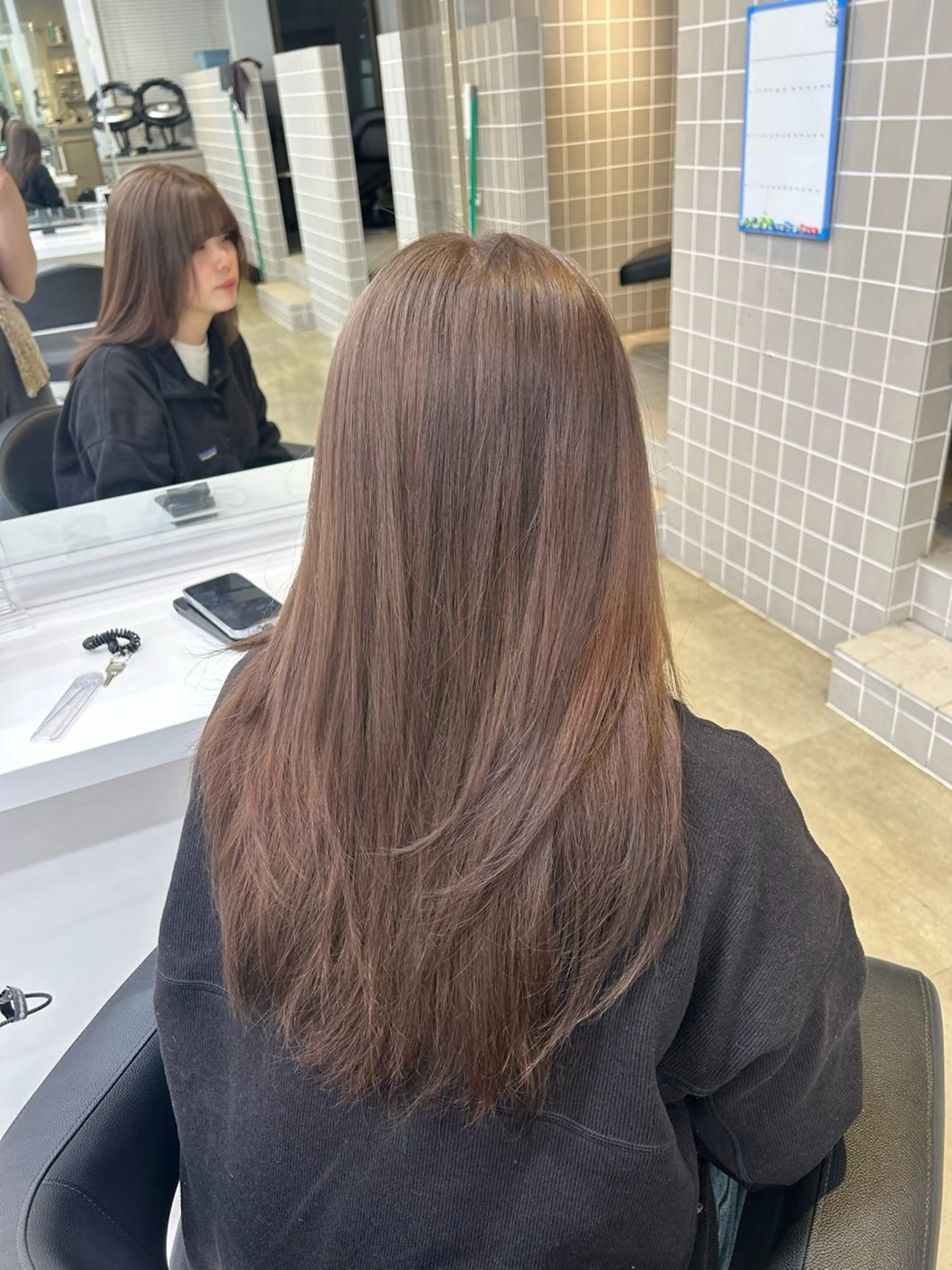 カラー 透明感ベージュ🤎 ナチュラルレイヤーのヘアスタイル