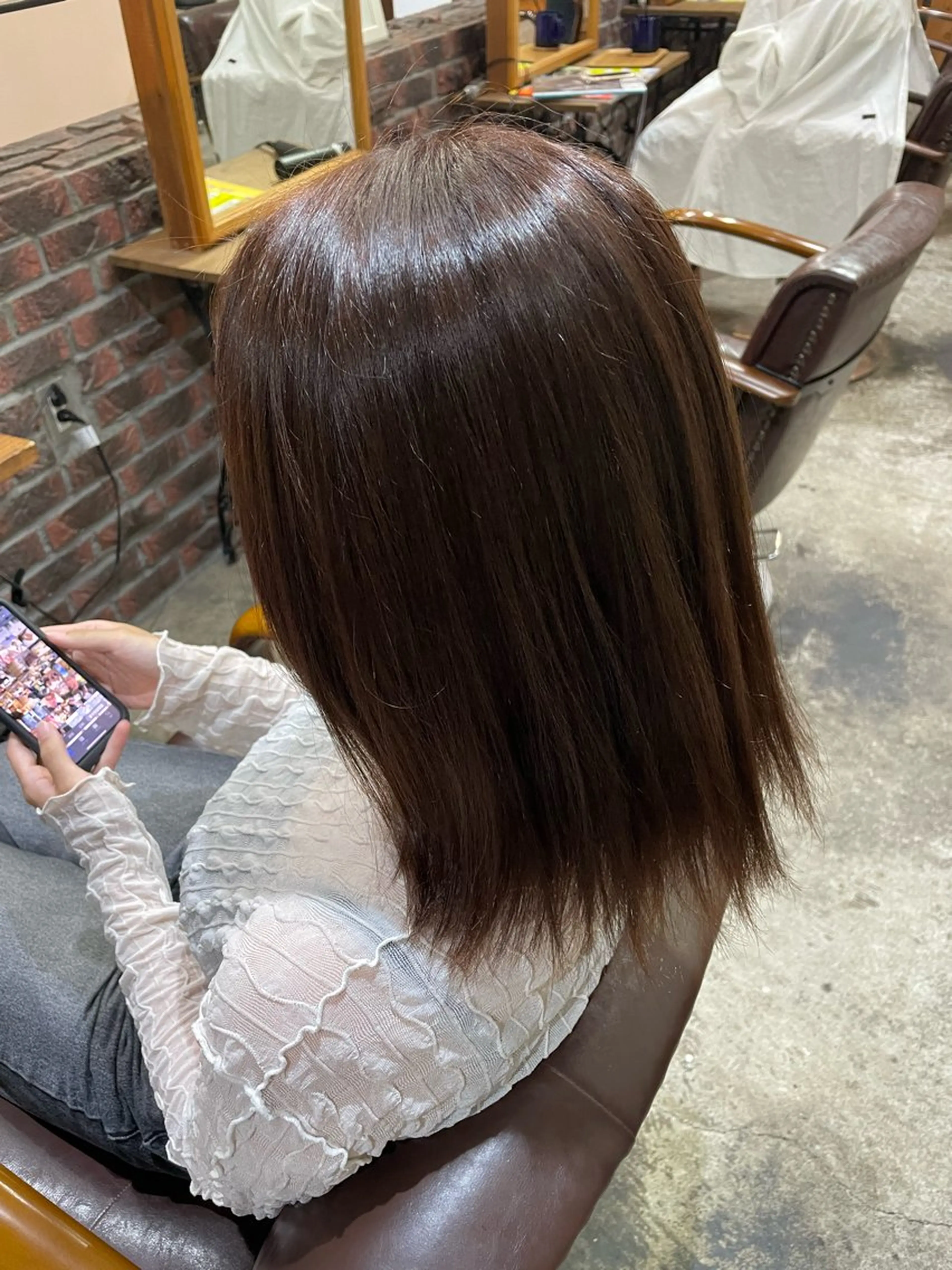 ミディアム カラー ブリーチ ブラウンカラー ブリーチなしカラー sunc所属・ハイトーン/ブリーチ /ダブルカラーのヘアスタイル