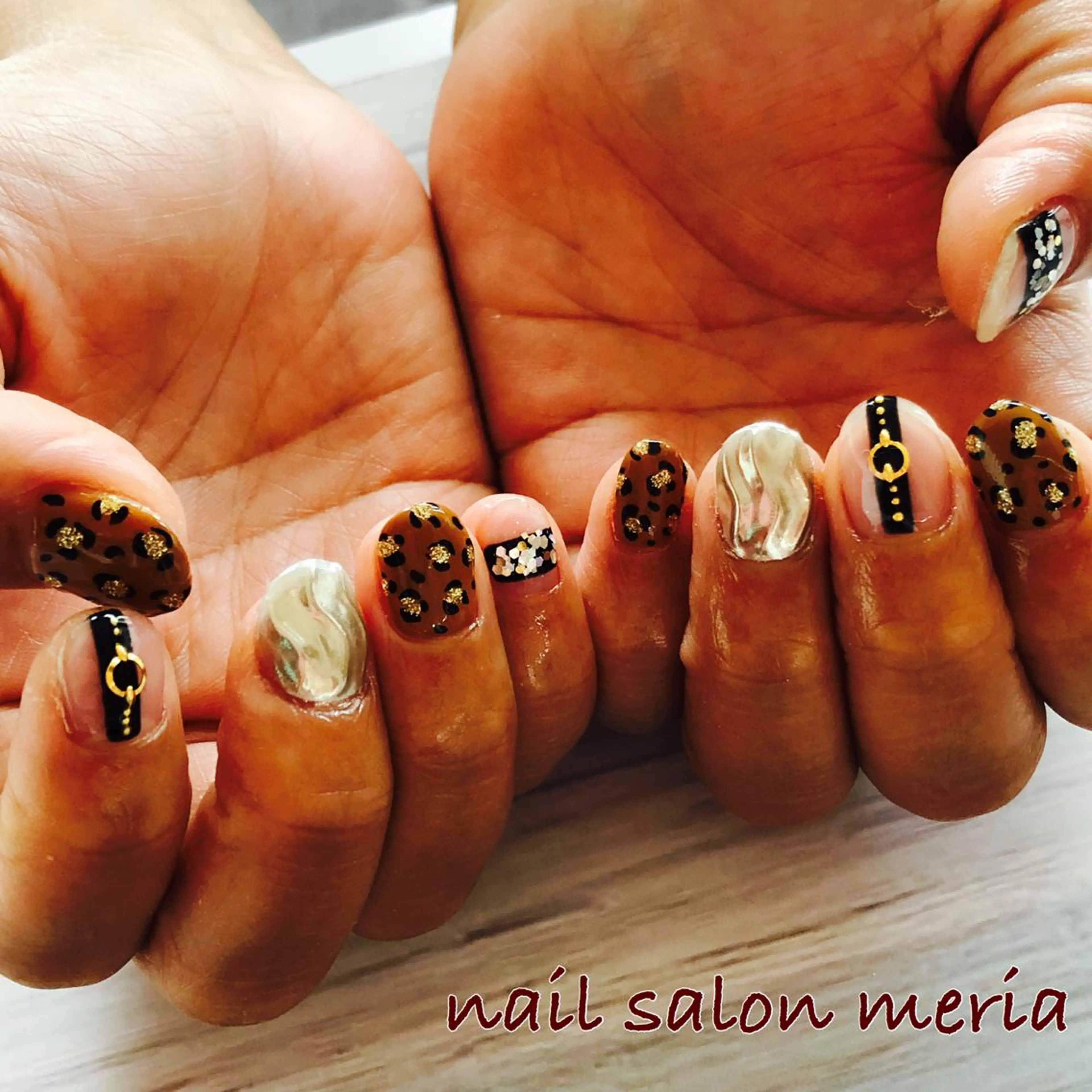 ネイル アニマル柄 ハンドネイル プライベートビューティーサロンメリア所属・ビューティーサロン meriaのネイルデザイン