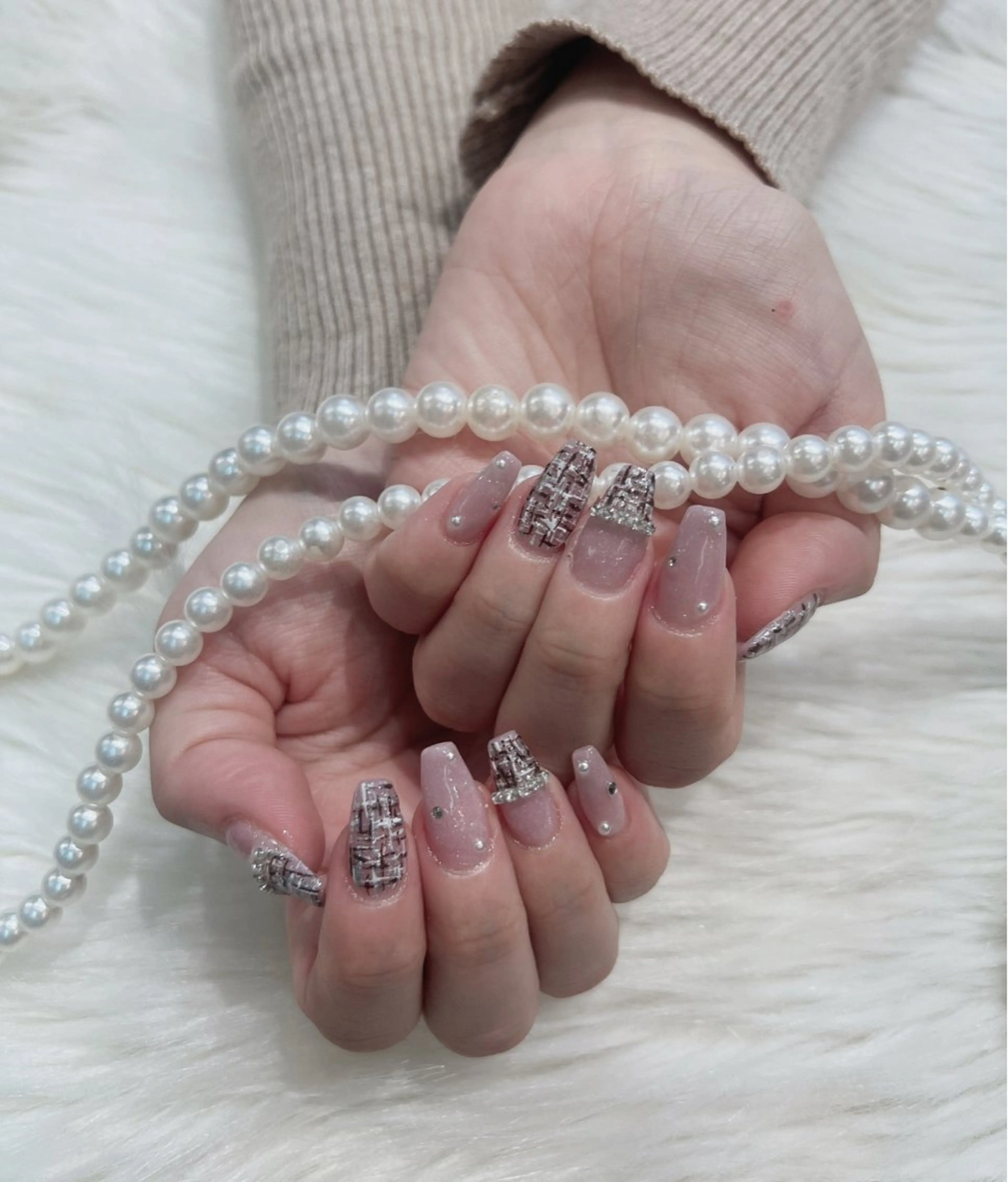 ネイル ツイードネイル ベスティオーラ所属・ベスティオーラ/小竹 花香のネイルデザイン