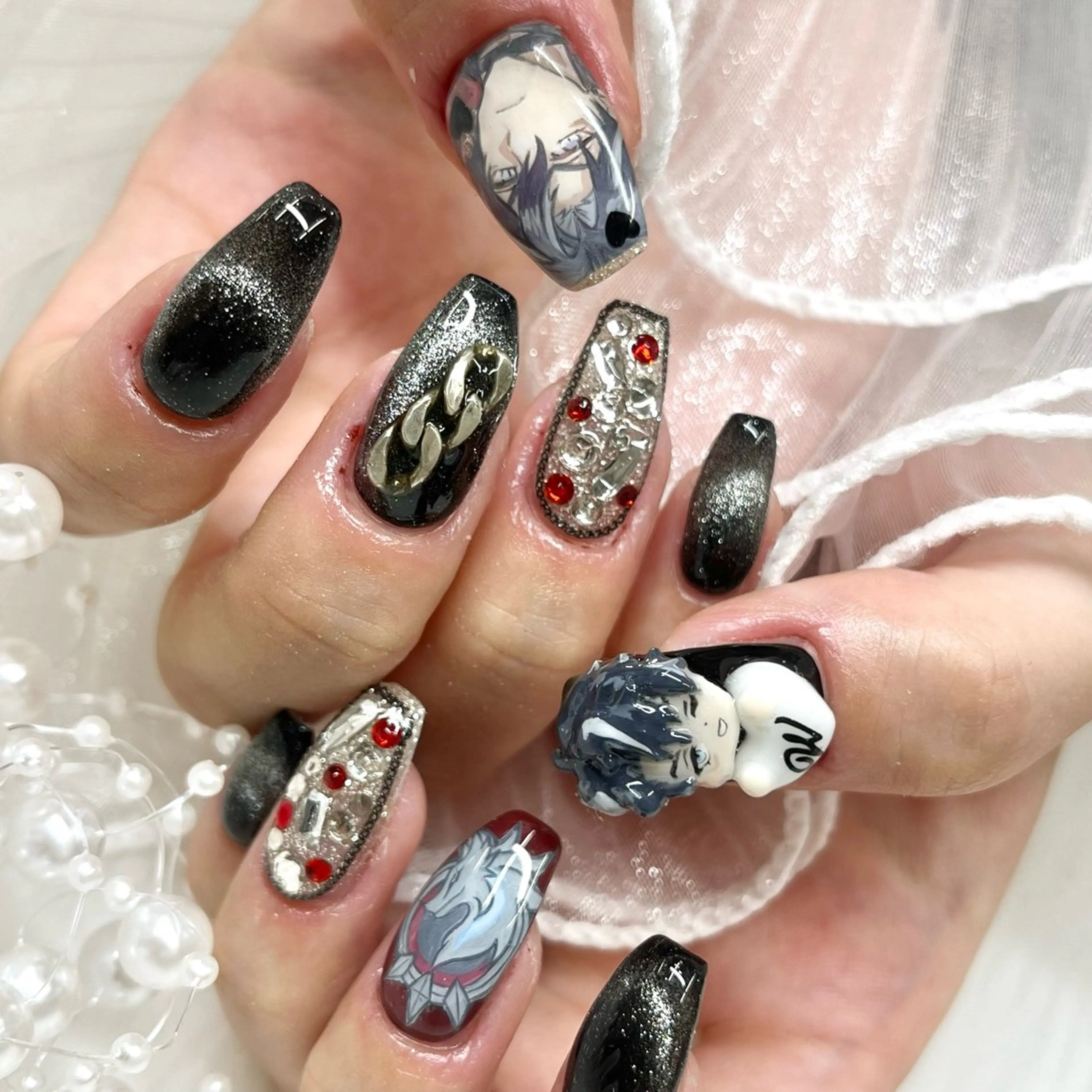 ネイル ハート ハンドネイル 池袋痛ネイル Nok. 渡辺のネイルデザイン