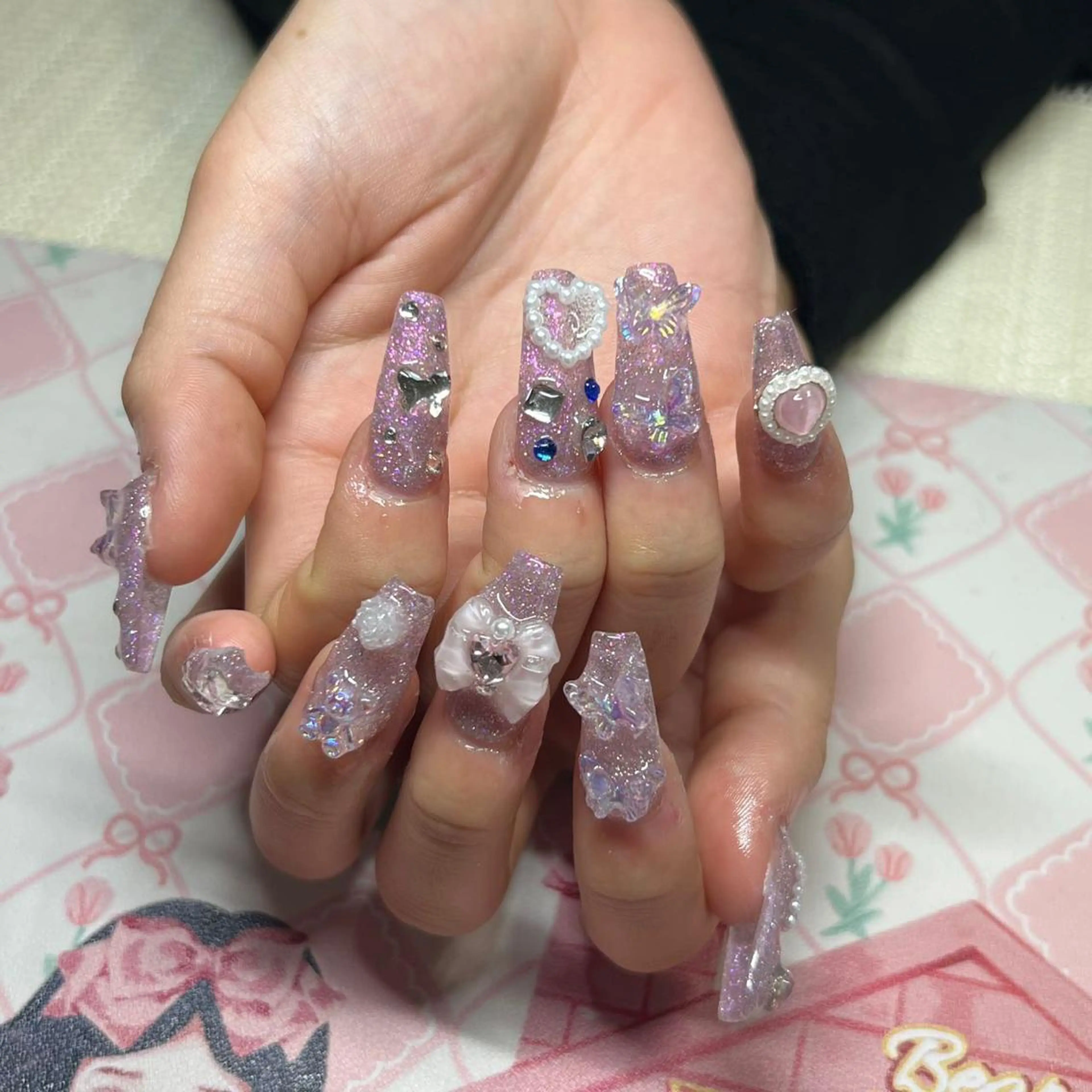ロング ハンドネイル ハンドケア 💜MIYA nail川崎店のネイルデザイン