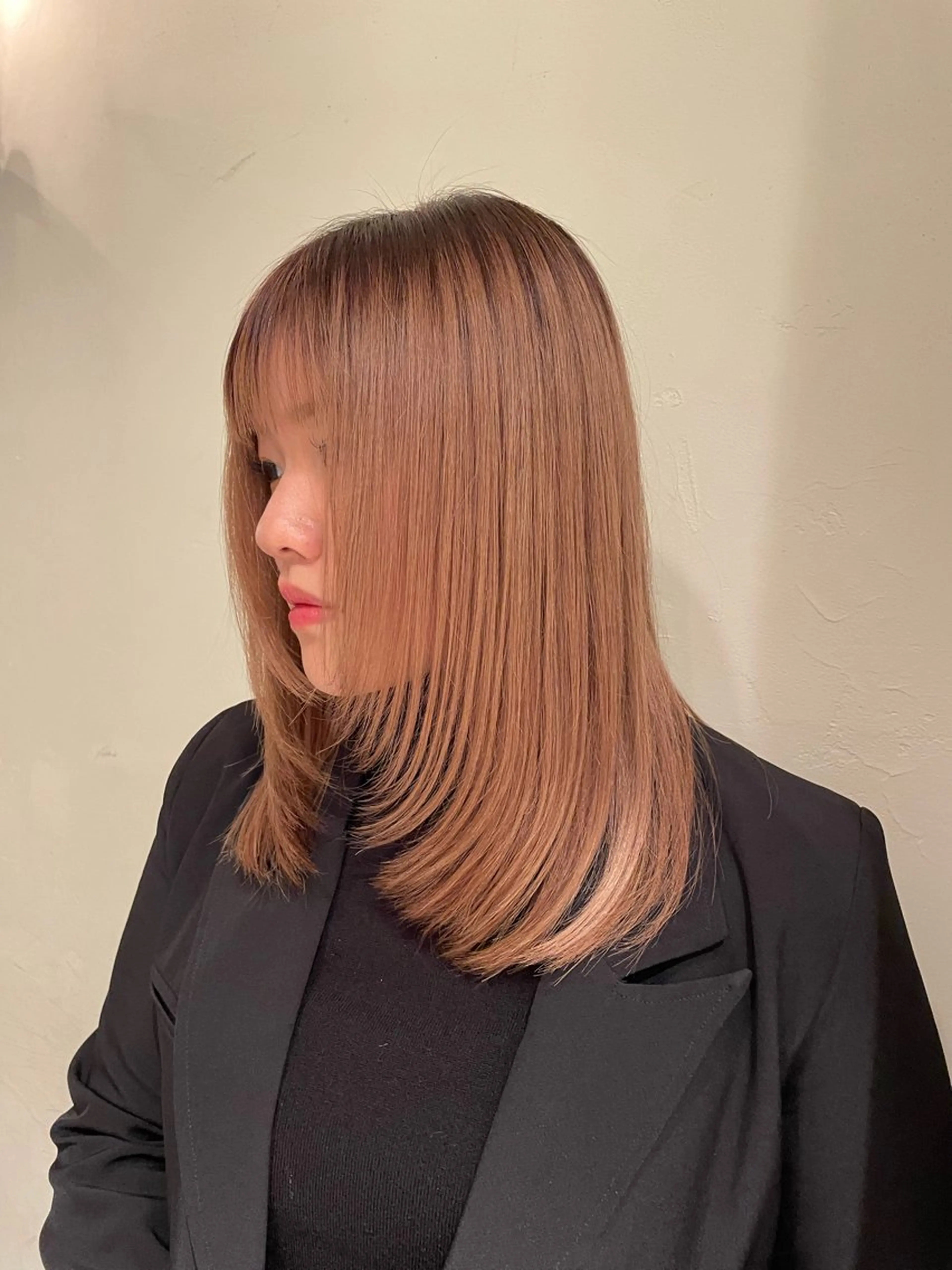 セミロング 韓国風ヘア レイヤーカット 無料ショートカット 募集中anzu📛のヘアスタイル