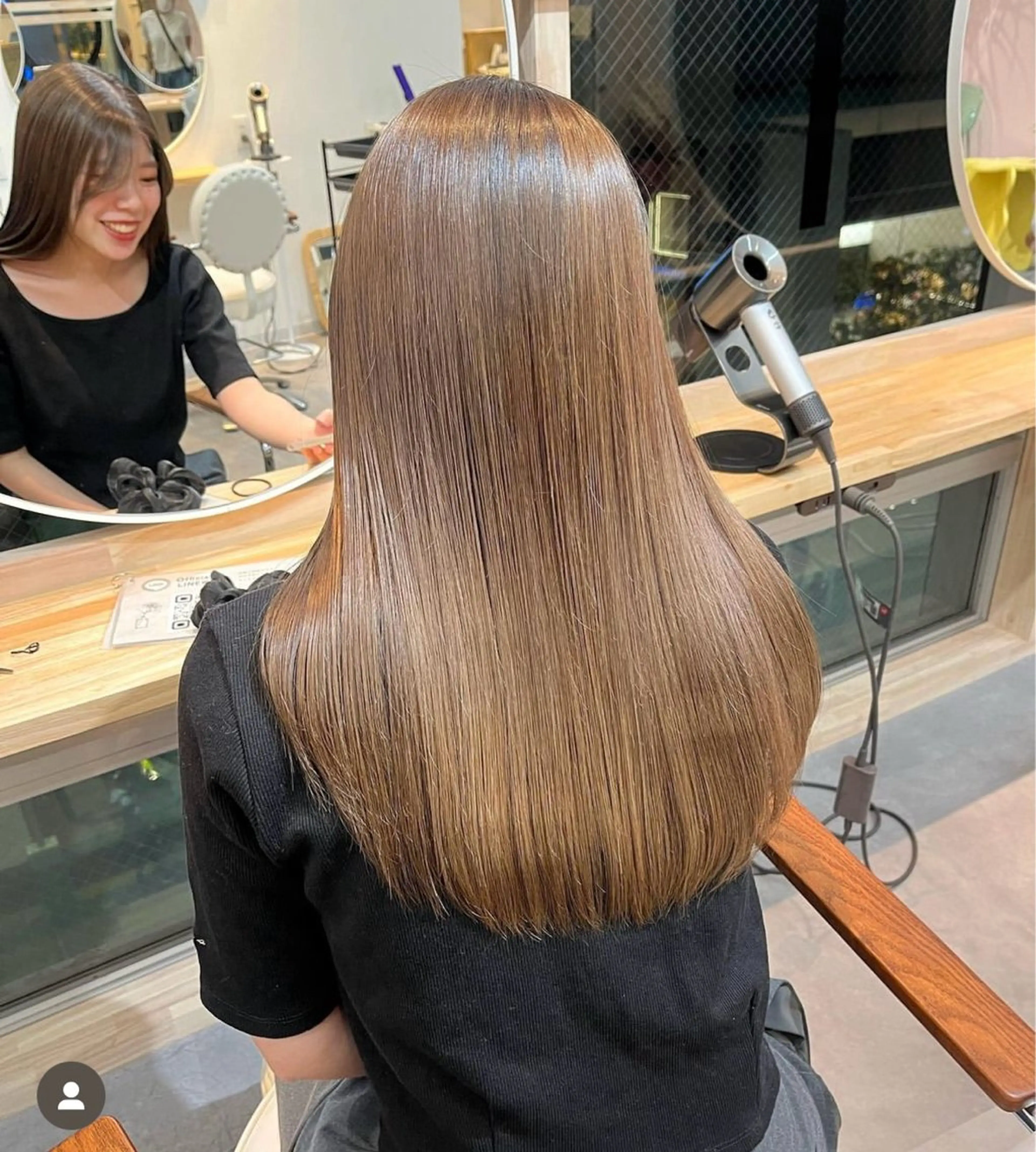 顔周りカット+カラー +バイカルテ髪質改善再生トリートメント5step(超音波アイロンで浸透させ艶サラ髪に🎀🪞)の写真