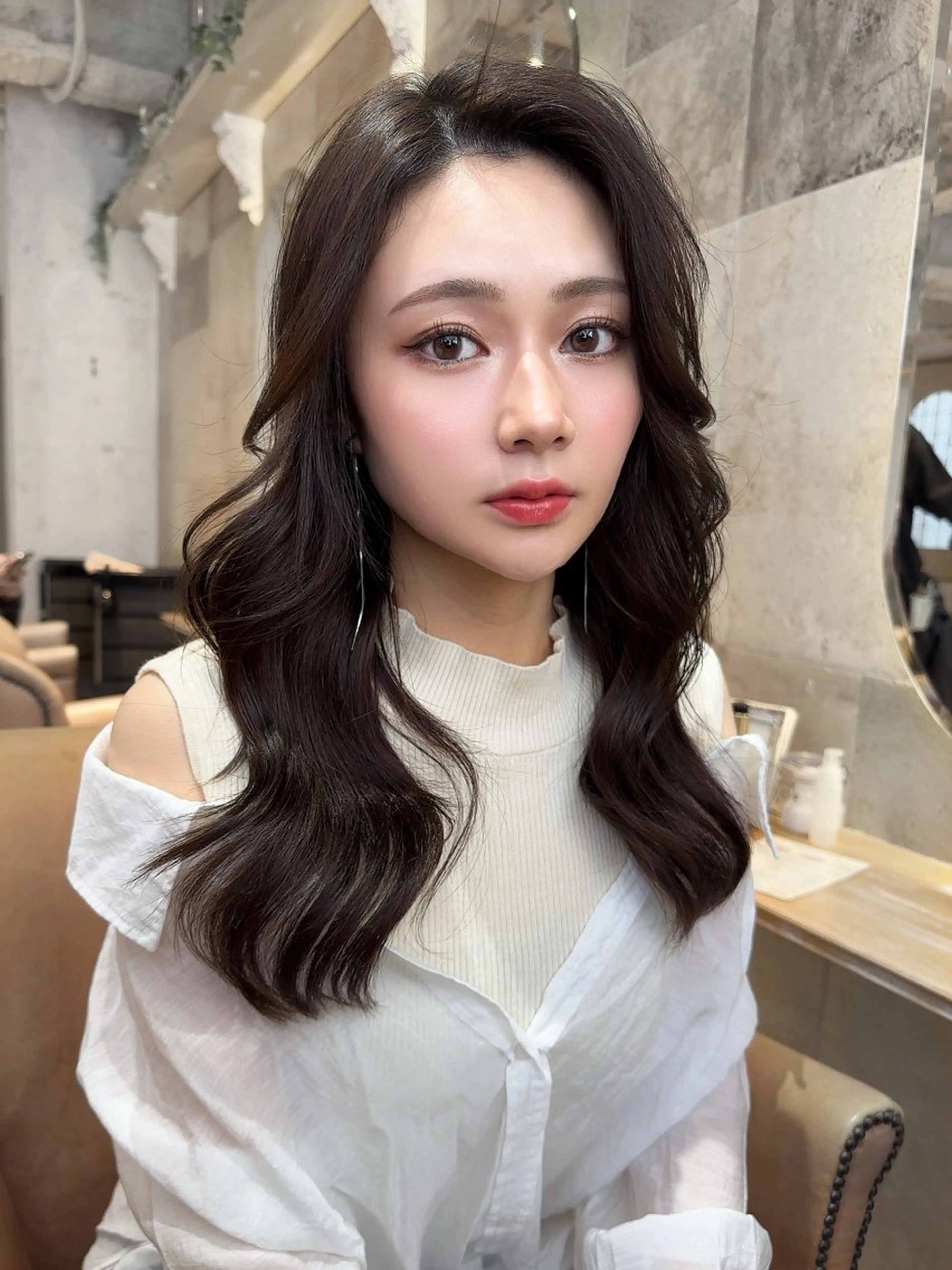 ロング カット ヘアカラー Kanami/韓国風 /艶カラーのヘアスタイル