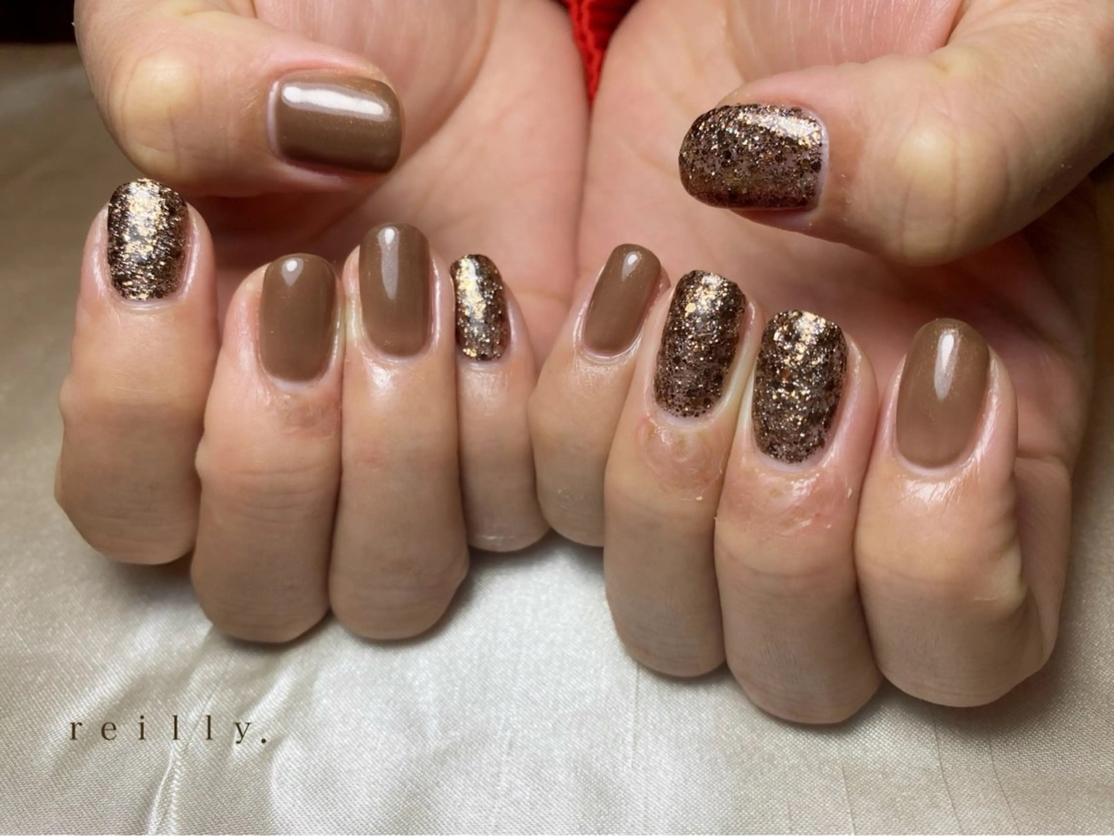 ネイル フラッシュネイル グラデーション ラメ(グリッター) マグネットネイル ワンカラーネイル ハンドネイル ハンドケア REILLY.　private nail salon所属・Marina 《REILLY.》のネイルデザイン