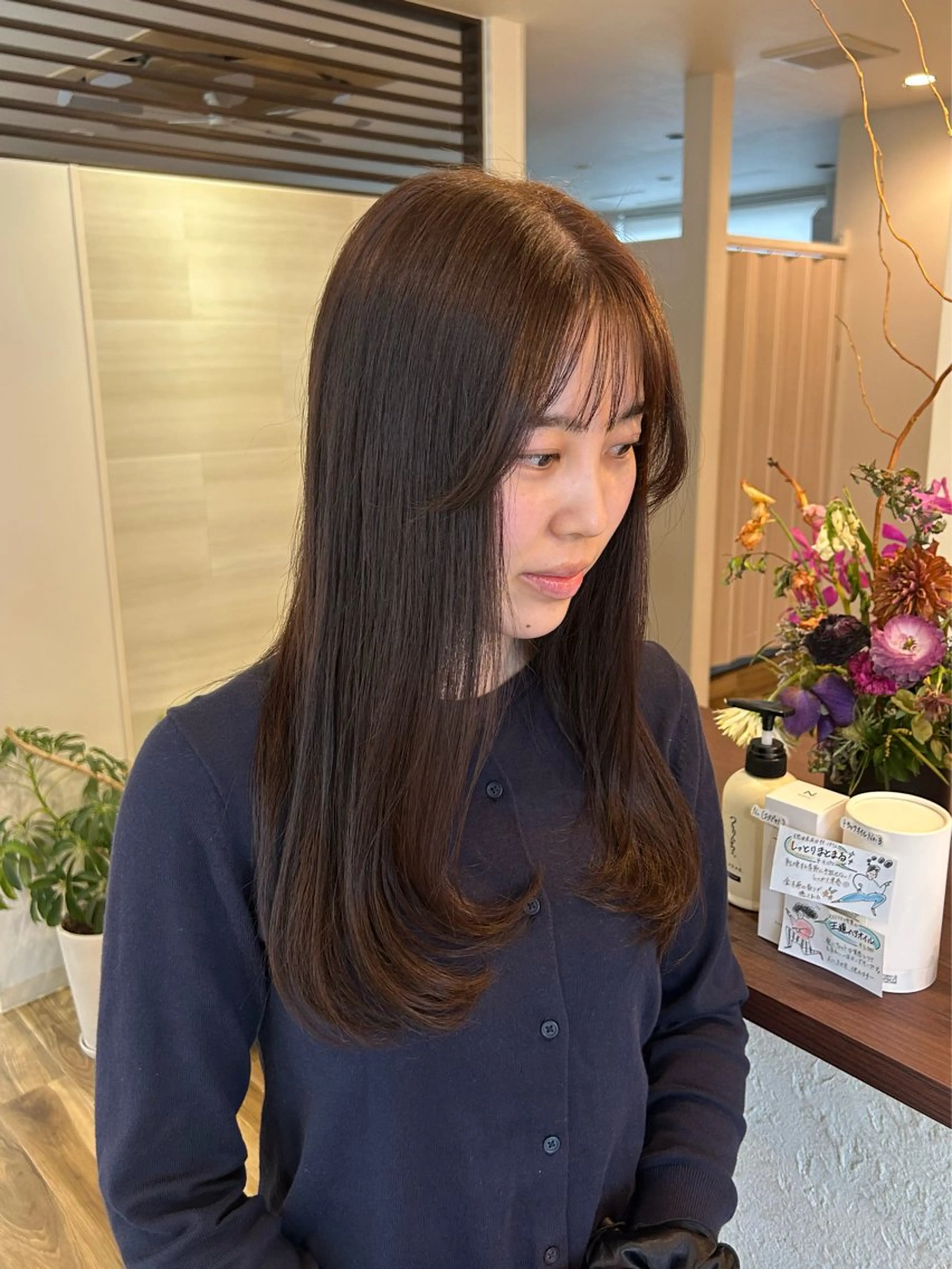 ロング カラー ブラウンカラー レイヤーカット カット ヘアカラー Hanon hair & relaxation所属・Hanon 美桜のヘアスタイル