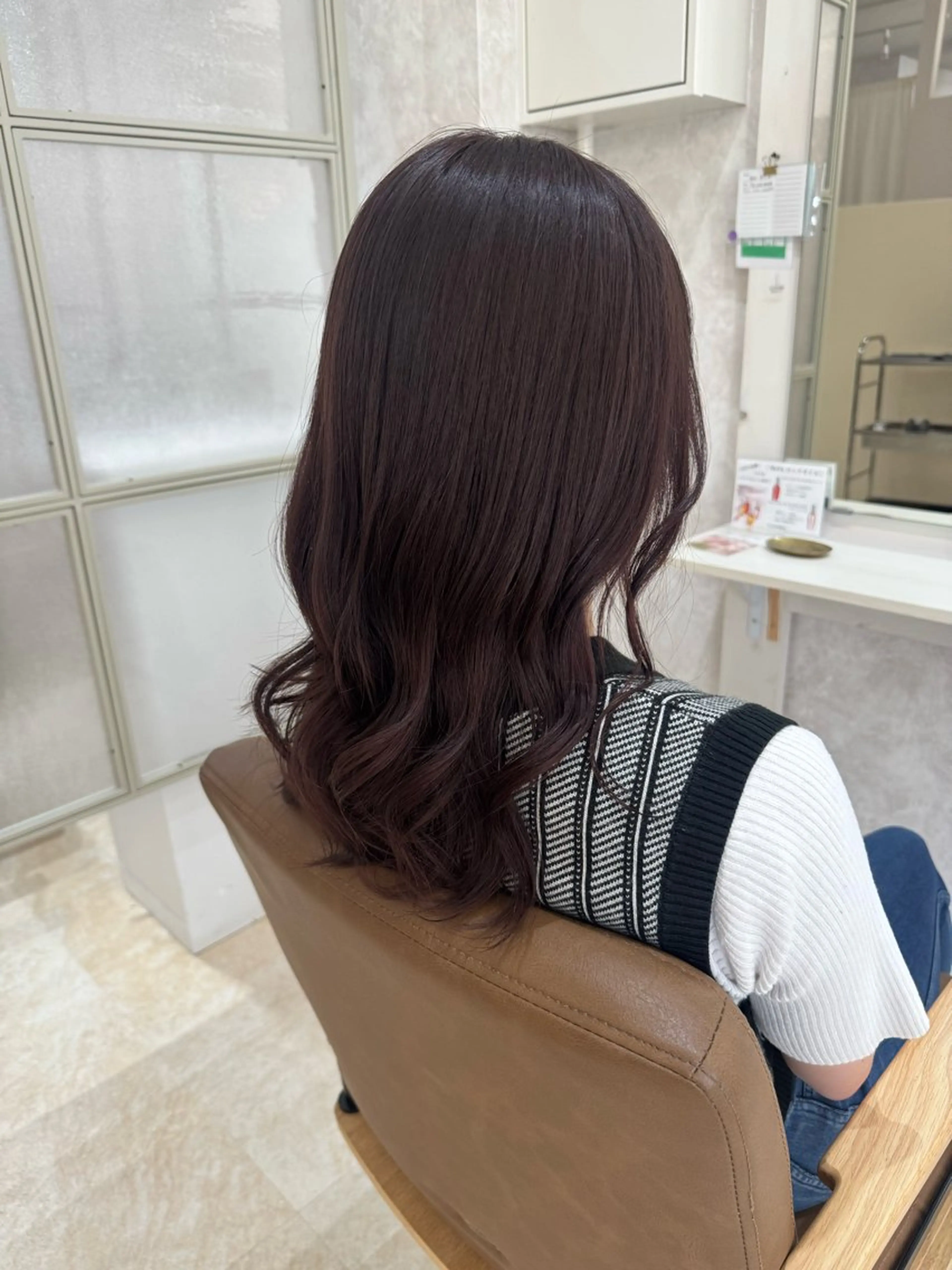 セミロング カラー ブリーチ ブラウンカラー ラベンダーカラー ヘアカラー トリートメント NANAMI 【Rico】のヘアスタイル