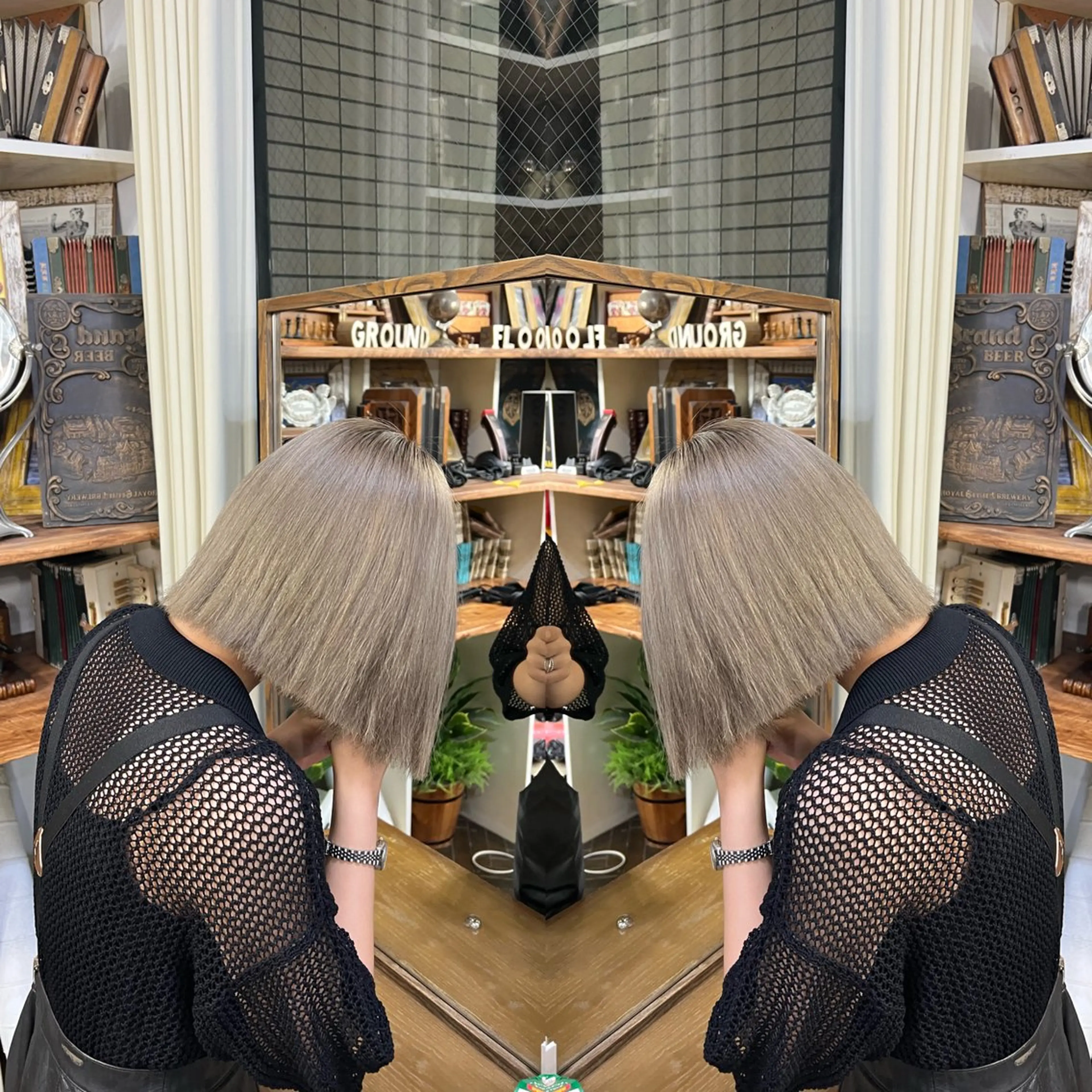 ミディアム カラー レイヤー/ボブ/ ミニボブ/AOIのヘアスタイル