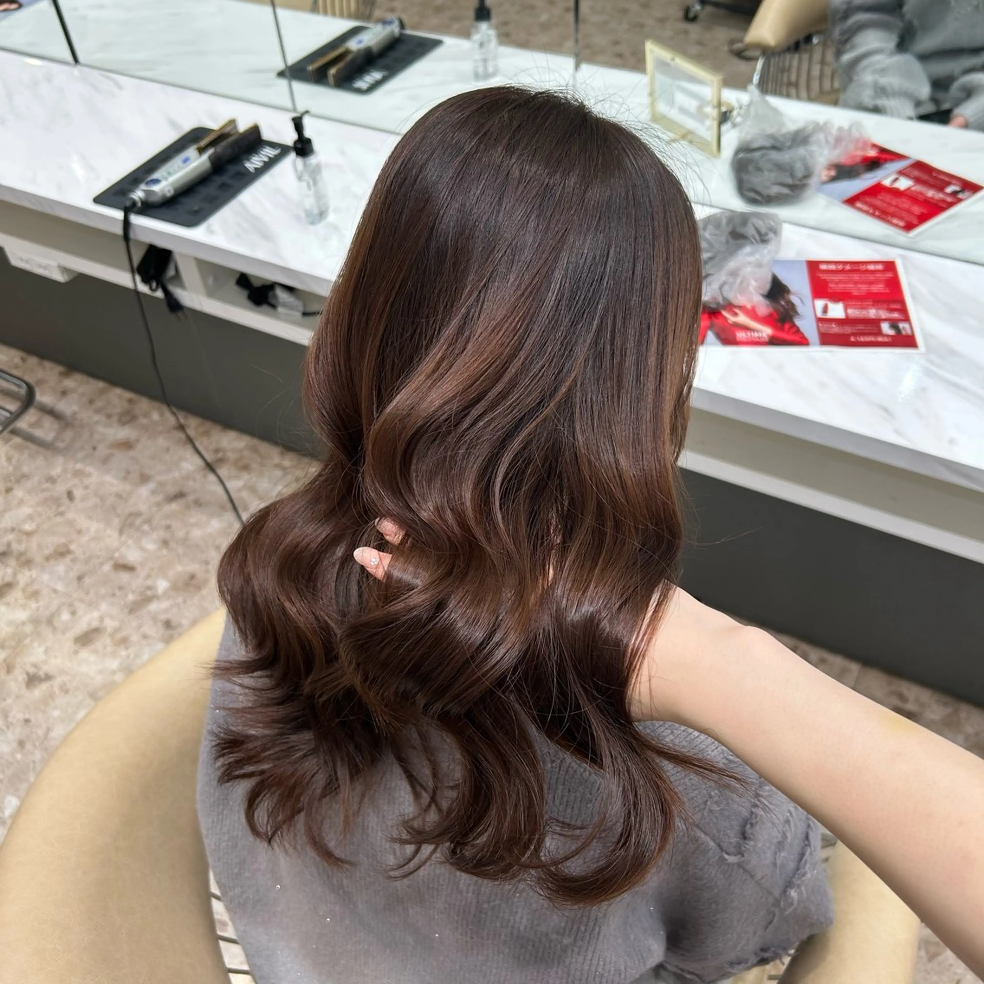 セミロング カラー カット ヘアカラー トリートメント ダブルカラー/透明 感/Akaneのヘアスタイル