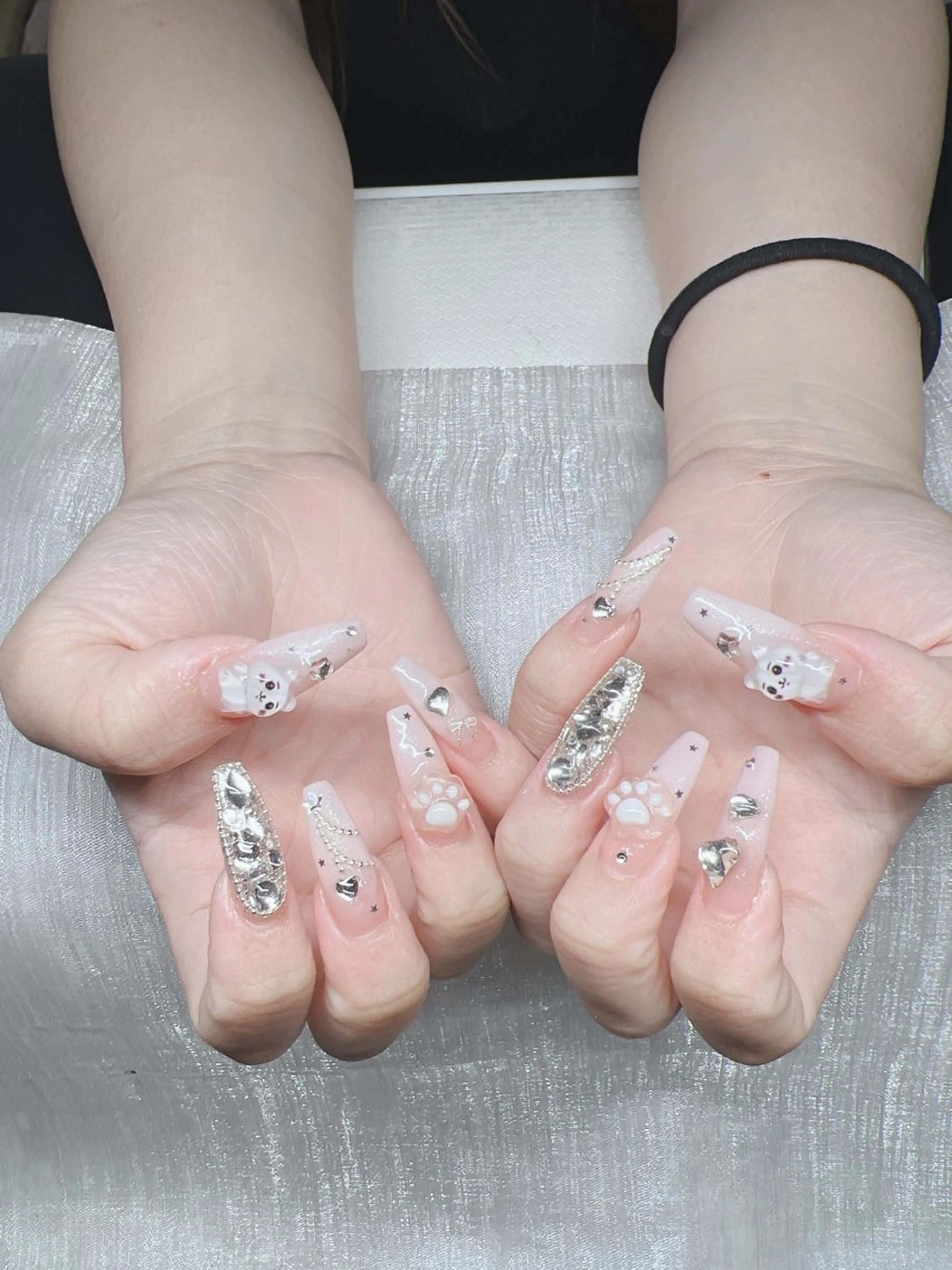 ネイル 長さ出し グラデーション キラキラネイル マグネットネイル ニュアンスネイル Lee Nails チップ長さだし専門店のネイルデザイン