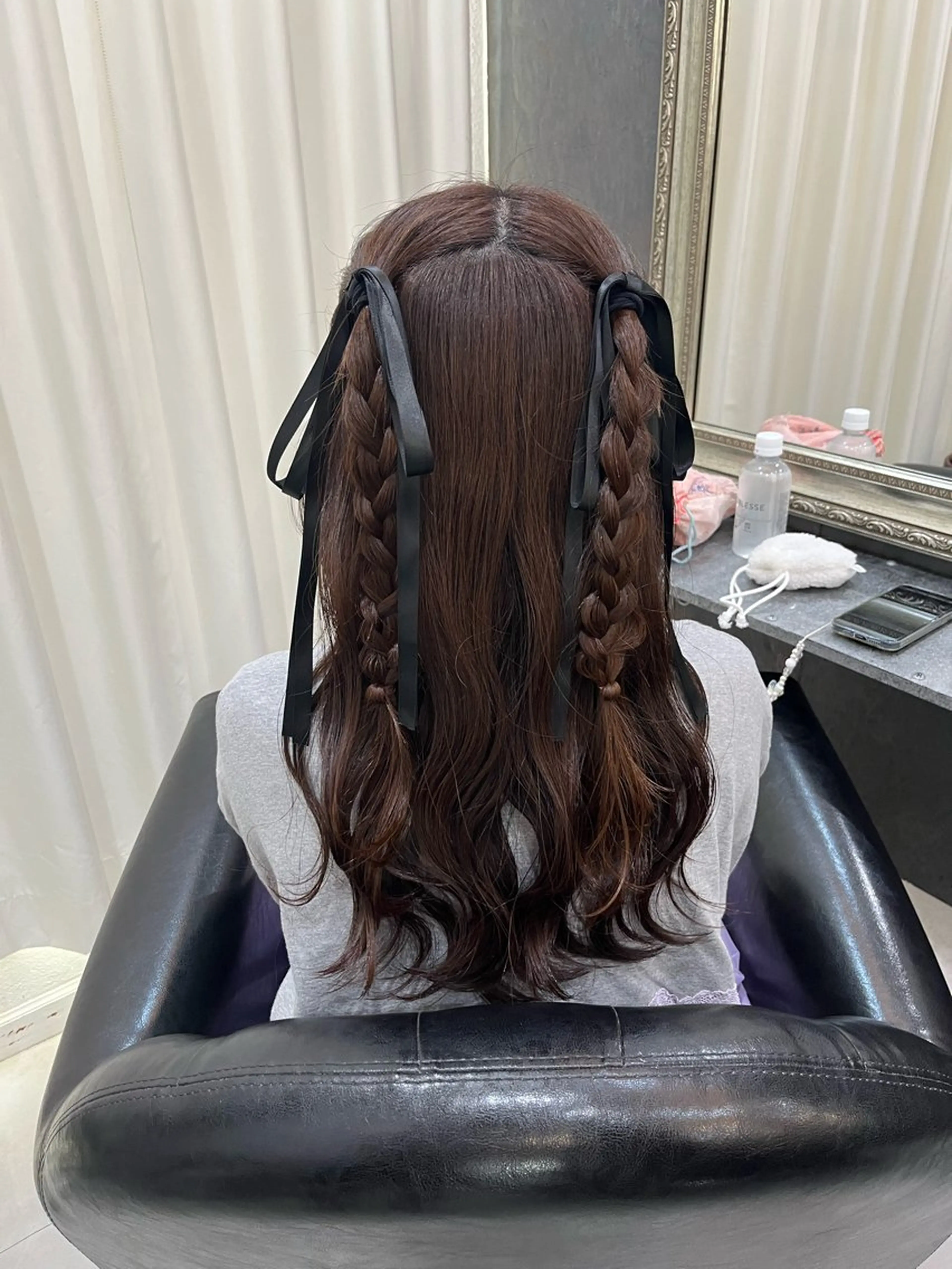 セミロング ヘアアレンジ ヘアセット ユナ🎀レイヤー /韓国/ハイトーンのヘアスタイル