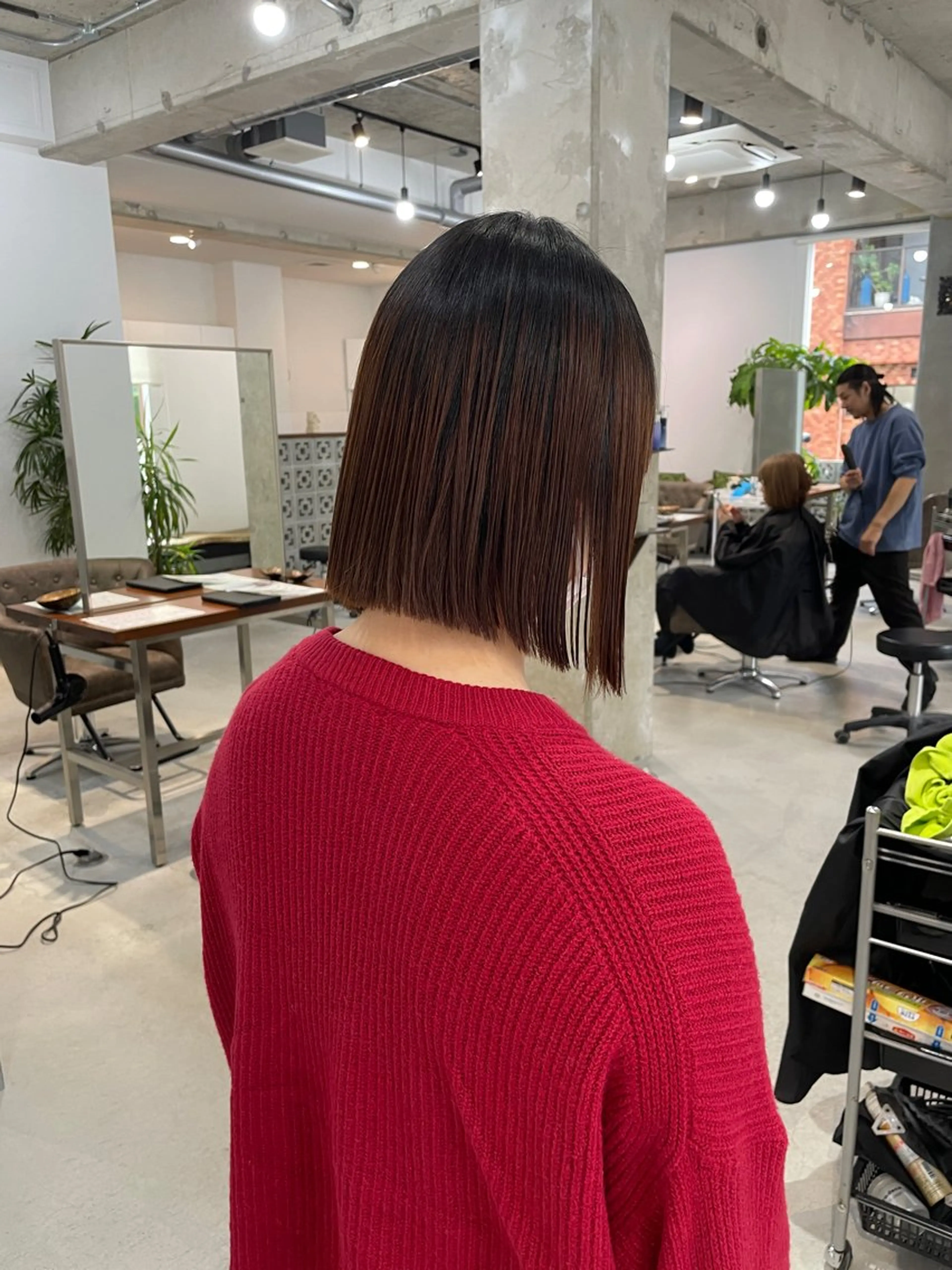 ミディアム ボブ 縮毛矯正 北山／ボブ／レイヤー /maru☺︎のヘアスタイル