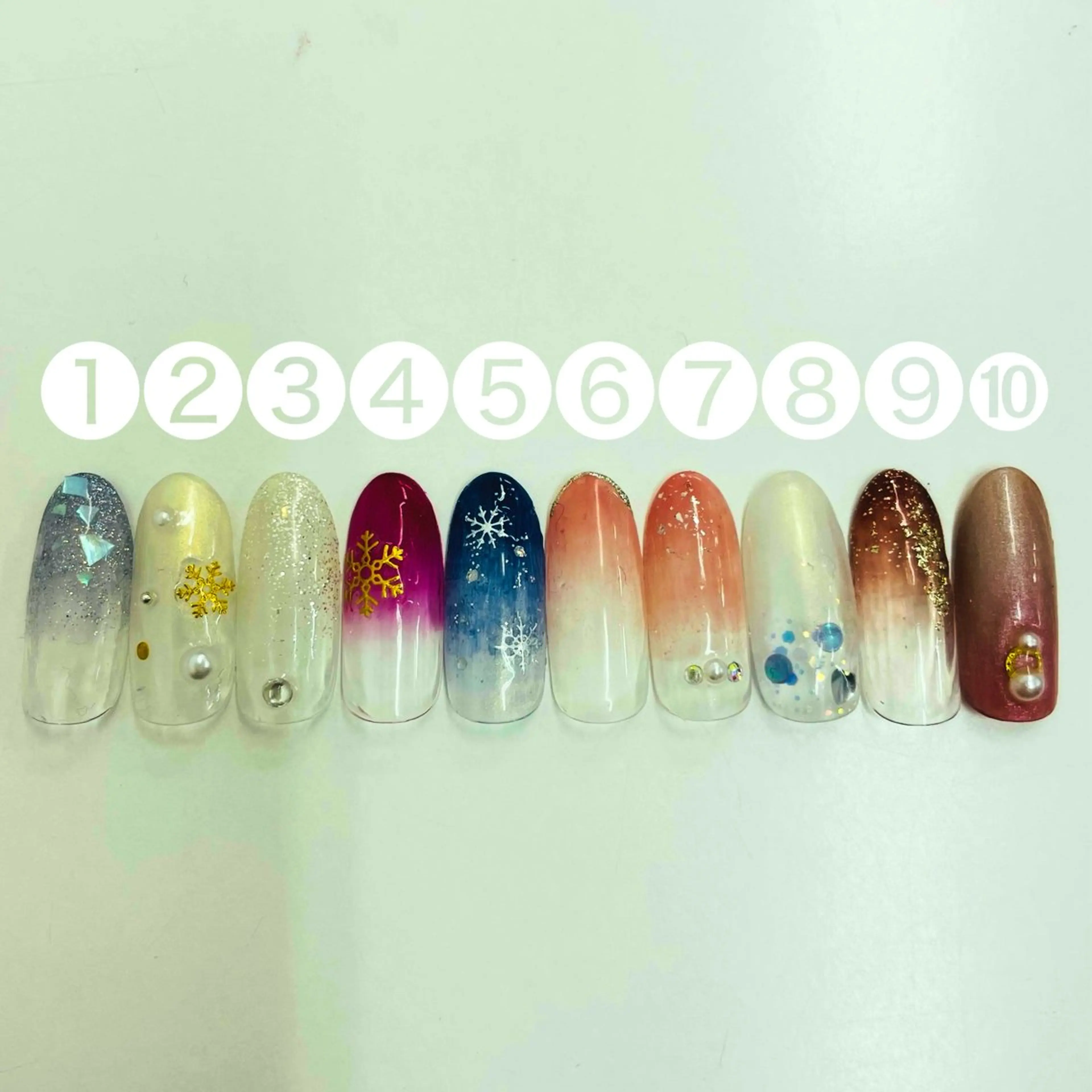 【オフ有】グラデーション+写真アート2本付 0円の写真